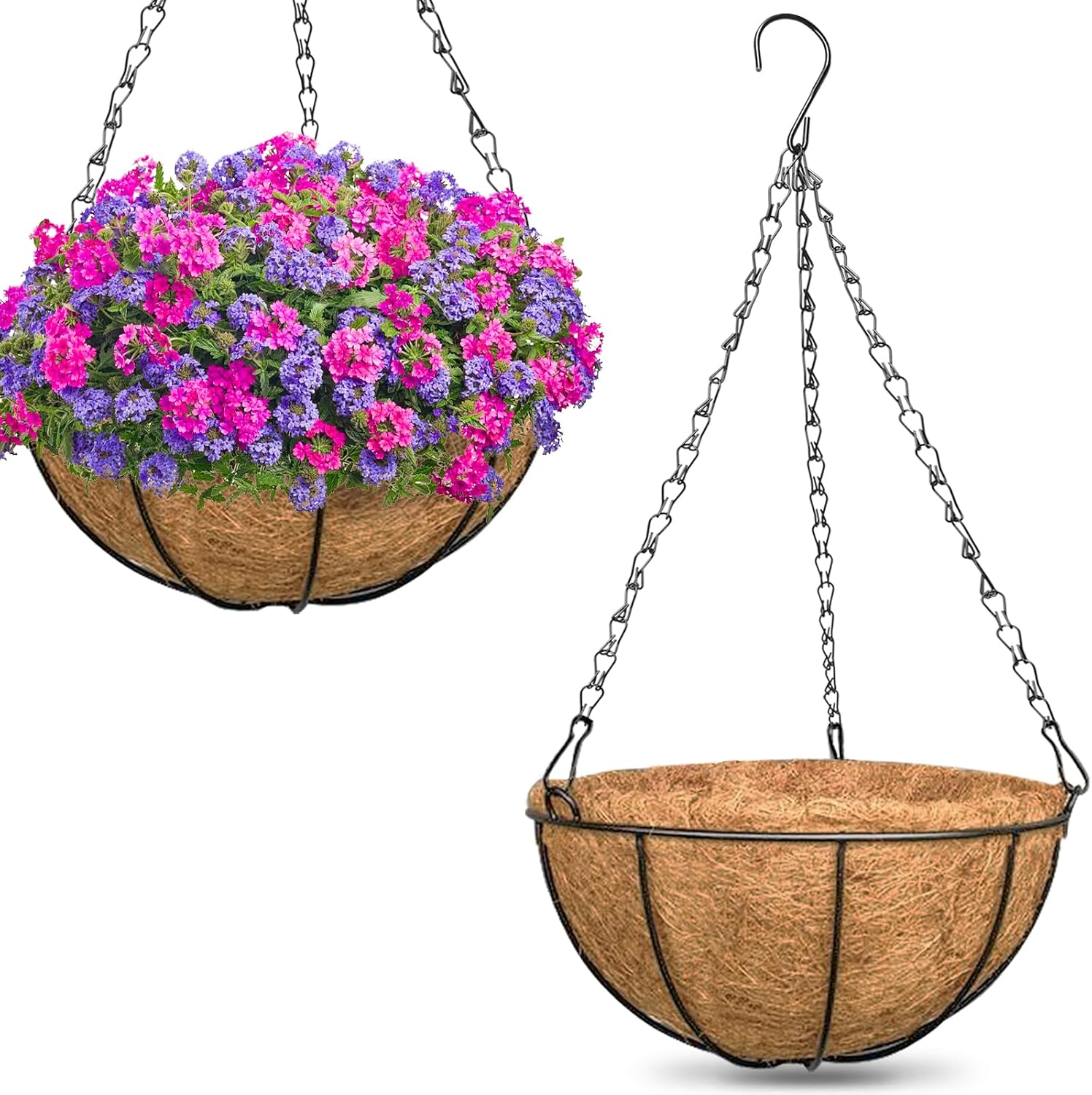 ZeeDix 3 Pack 10 Inch Metal Hanging Baskets