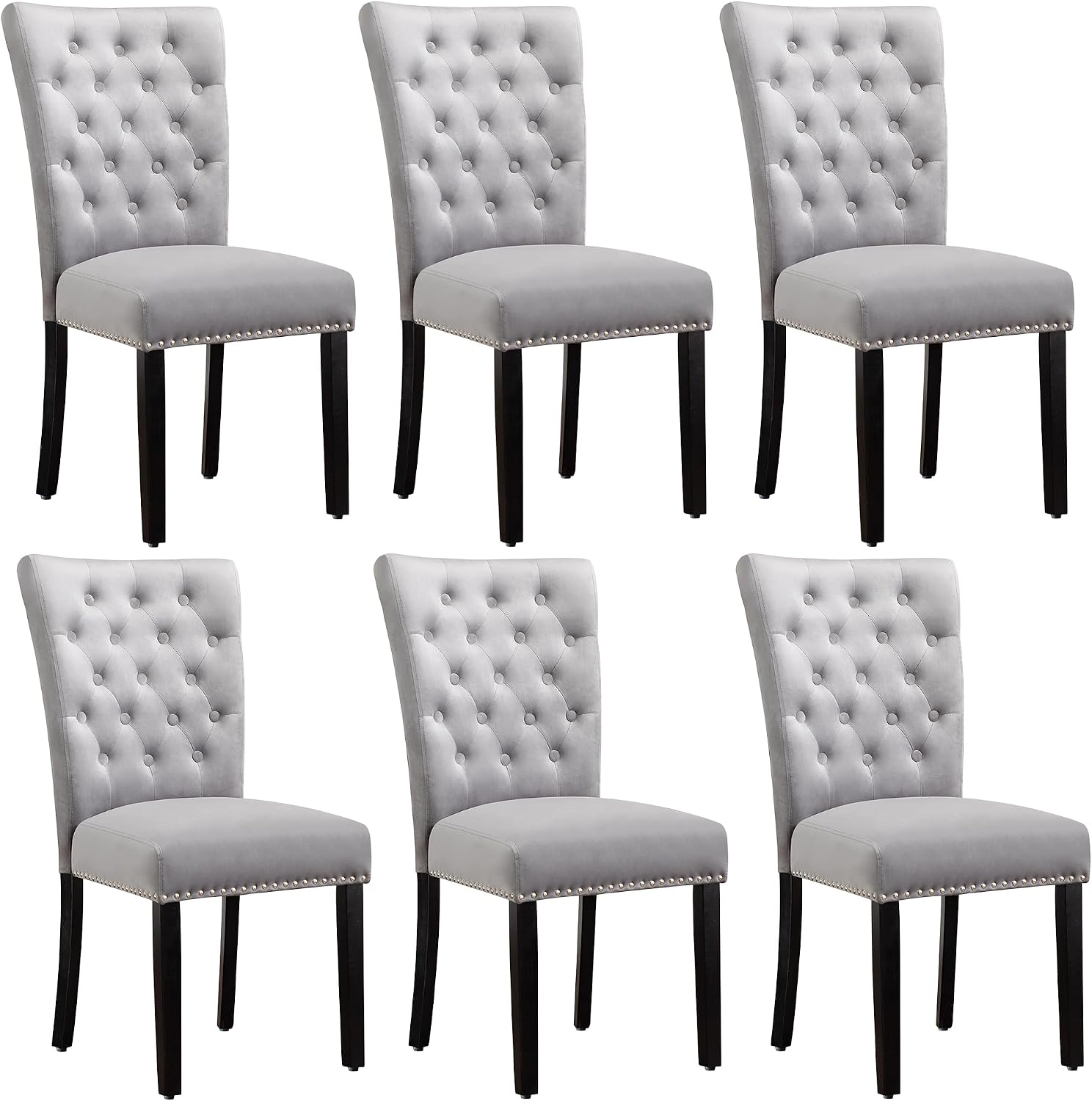 adochr Velvet Dining Chairs Set of 2, Parsons Kitchen Chair, Blue