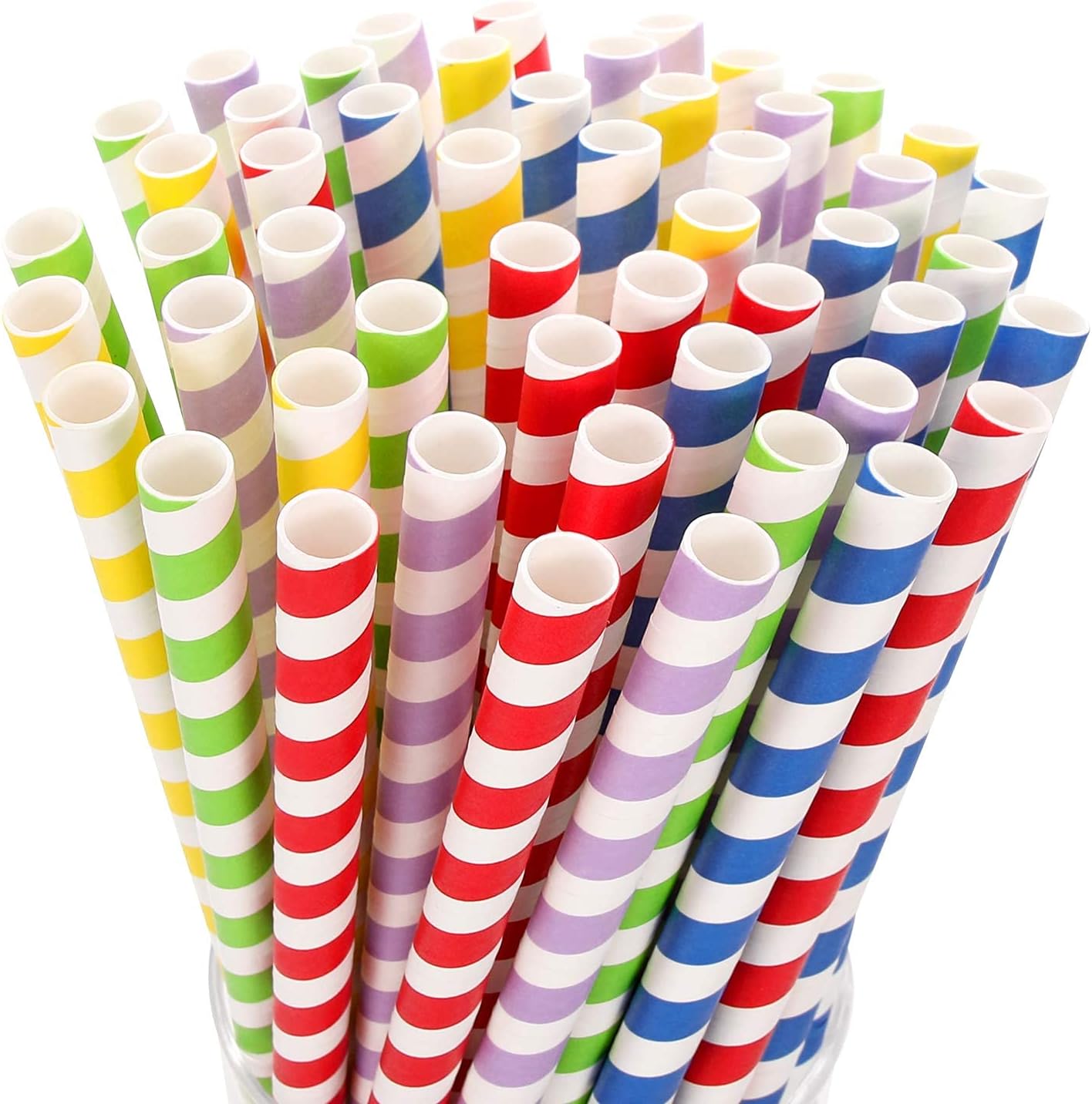 100 Pack, Extra Wide Paper Smoothie, Boba Straws - 10 mm Wide Biodegradable Straws for Bubble Tea (Tapioca, Boba Pearls), Milkshakes