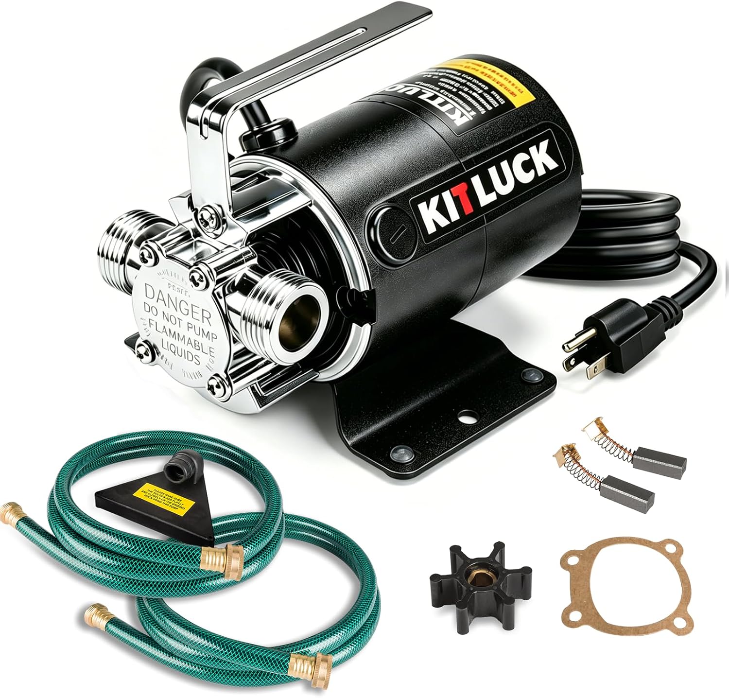 Water Transfer Garden Pump, 1.6 HP 1000GPH Portable Electric Shallow Well Jet Pump, Stainless Steel Sprinkler Pressure Booster Pump for Pool Draining, Lawn Fountain, Irrigation, Water Removal