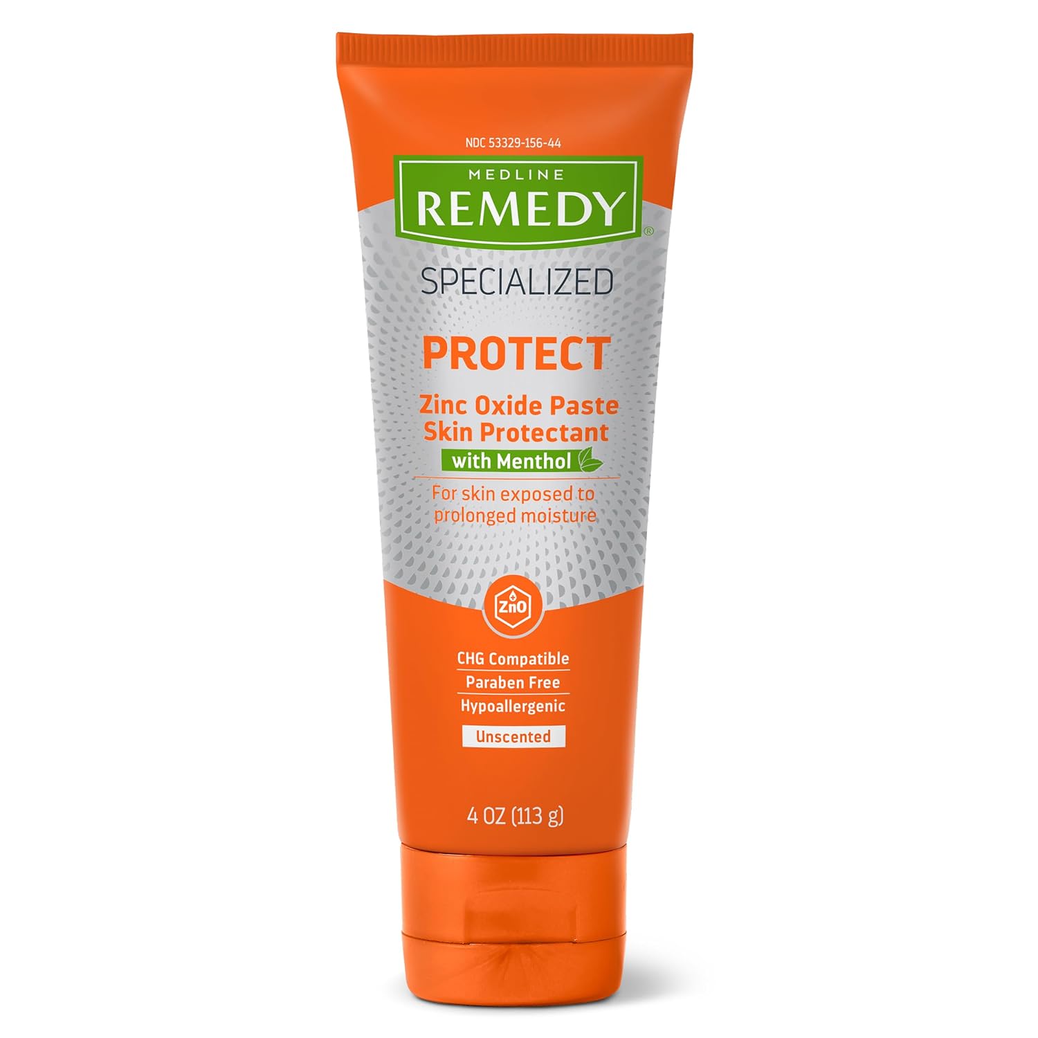Medline Remedy Specialized Zinc Oxide Paste with Menthol (4 oz Tube), Unscented, Calamine, Incontinence Care, Diaper Rash, Wetness Protection
