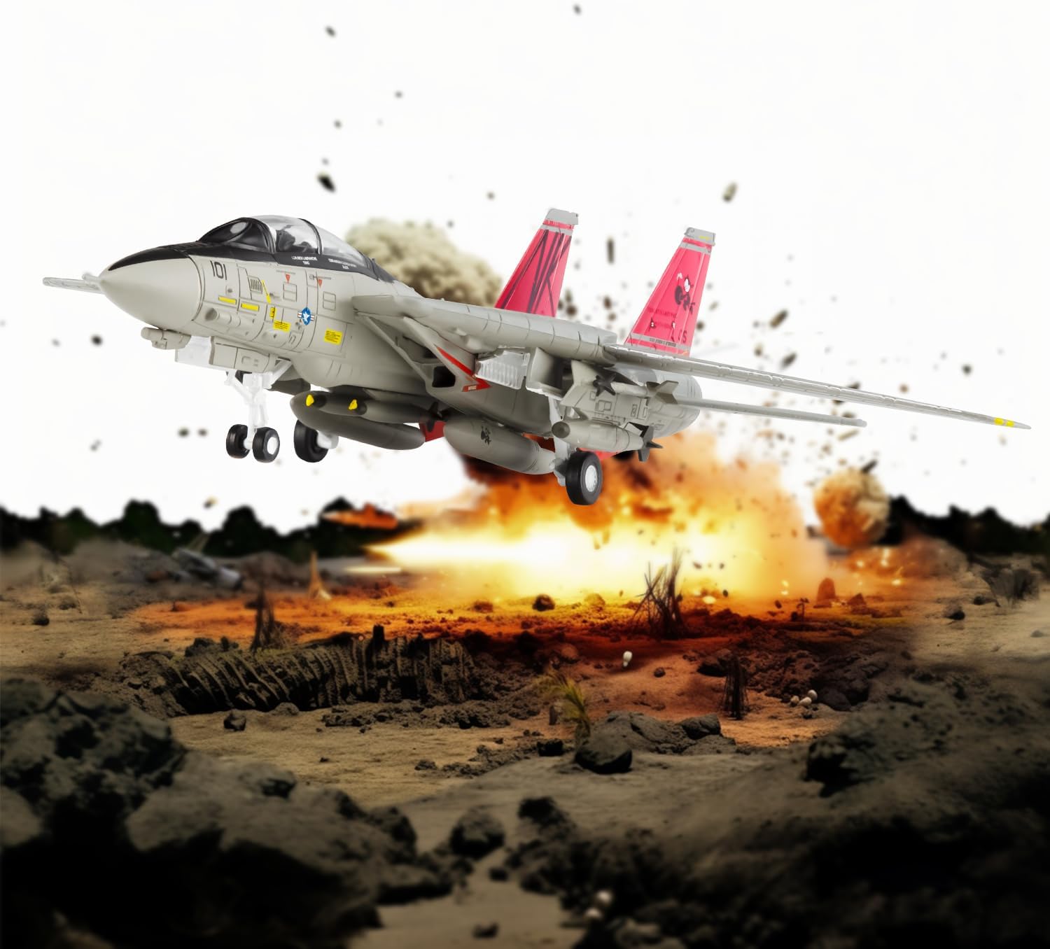 Sky Trek 1/100 Fighter Jet Model Tomcat F14 VF-31 diecast Military Airplanes Aircraft kit for Collection and Gift