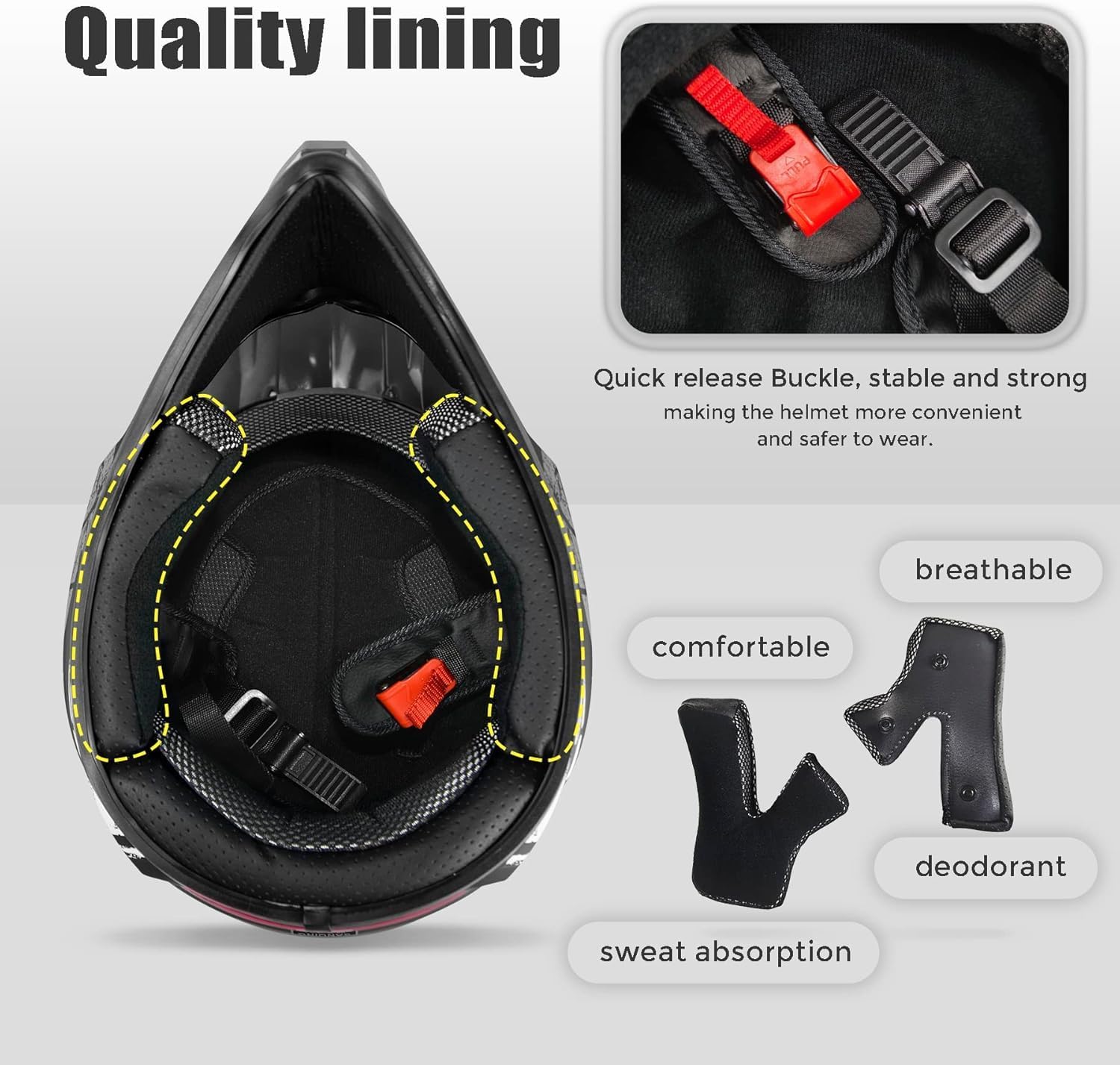 Youth Adult Dirt Bike ATV Helmet Motocross Anti-Collision Full Face Motorcycle DOT Approved BMX Downhill Off-Road Mountain Bike Helmet with SUV