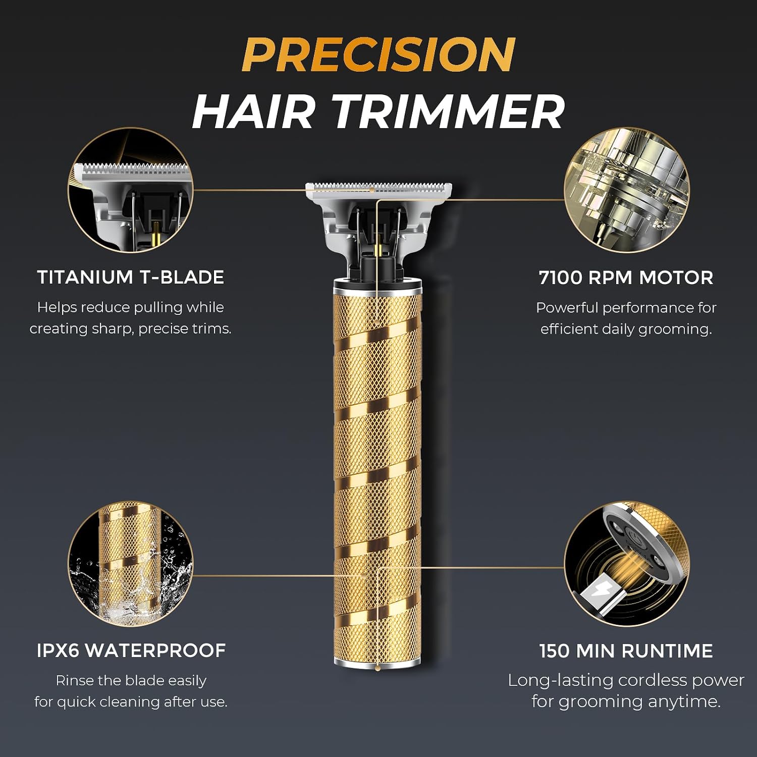 Ufree Beard Trimmer for Men, T-Blade Hair Trimmer, Zero Gap Edger Clippers