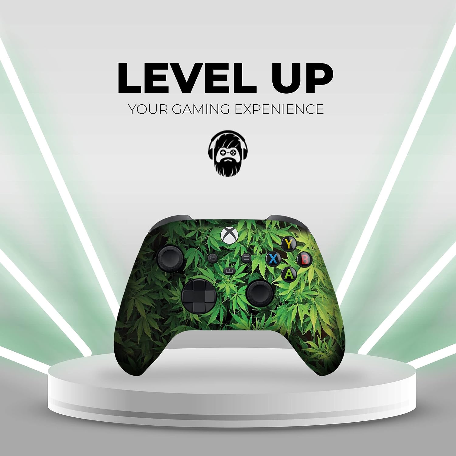 DreamController Green Weed Grass Custom X-box Controller Wireless compatible with X-box One/Series X/S Proudly Customized in USA with Permanent