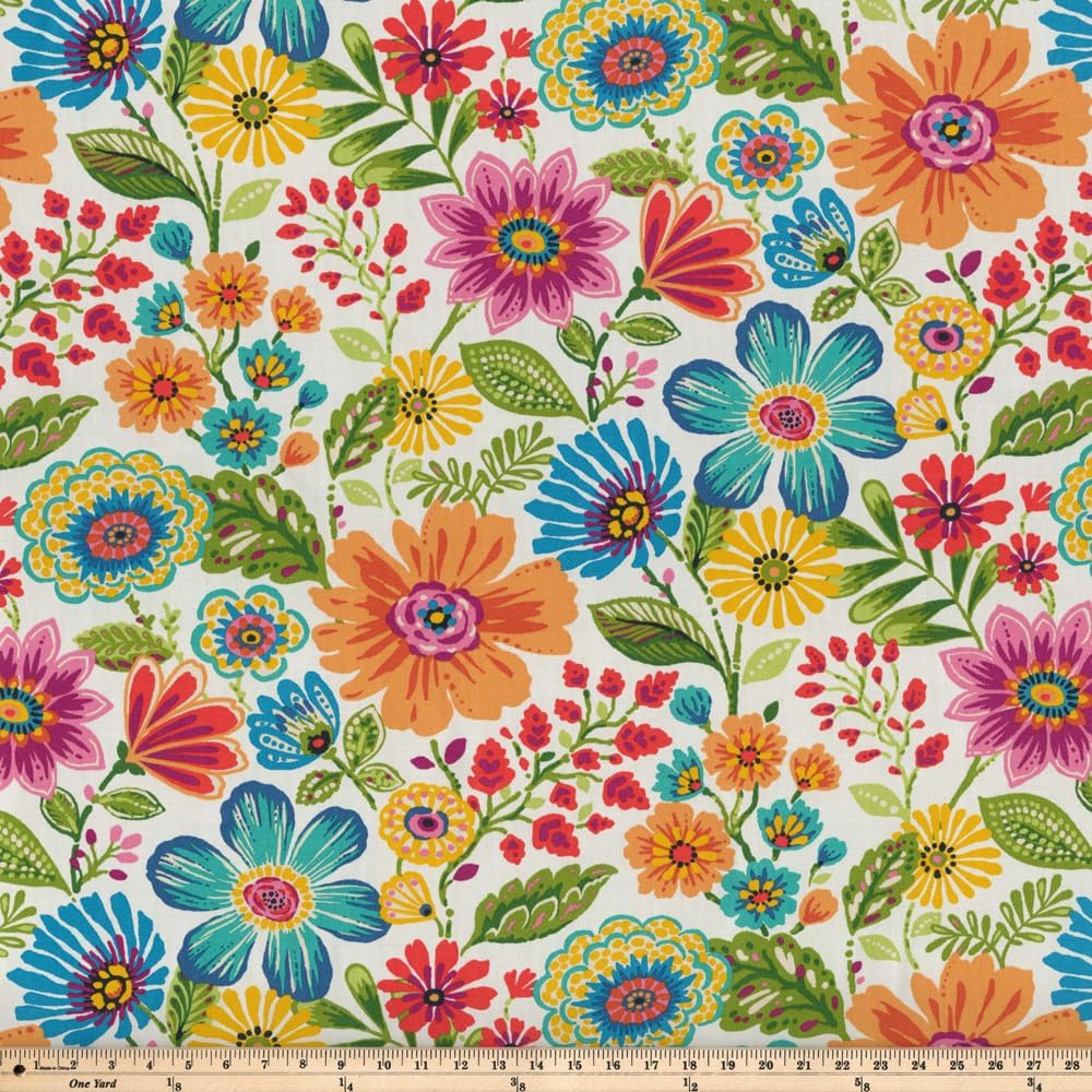 Pillow Perfect Bright Floral Indoor/Outdoor Tufted Wicker Seat Cushion, 2 Count, 19" x 19", Blue/Tan Telfair Peacock