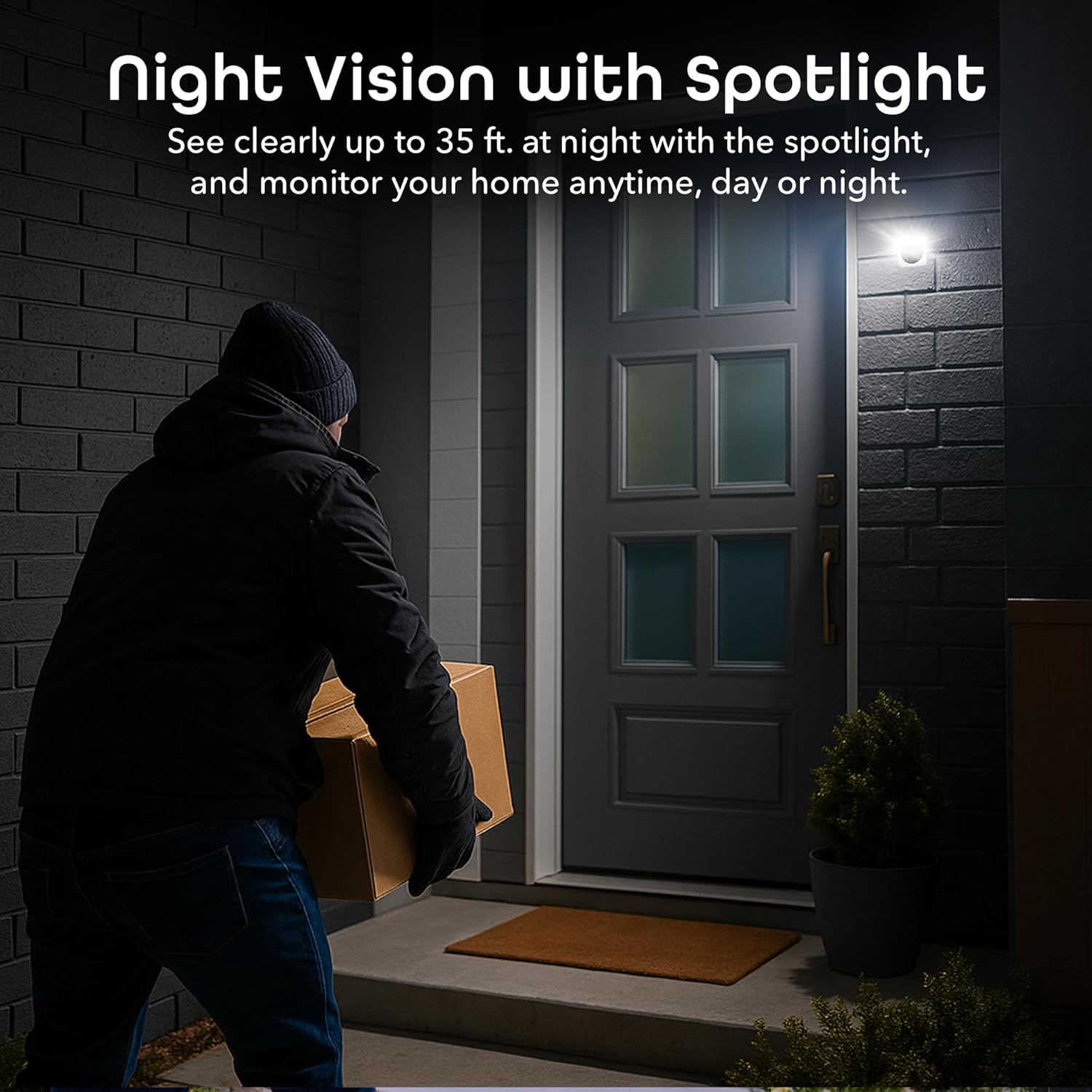 Geeni Mini 1080P Indoor/Outdoor Security Camera 2-Pack, Smart WiFi Cameras with Motion & Sound Detection, Night Vision, 2-Way Audio