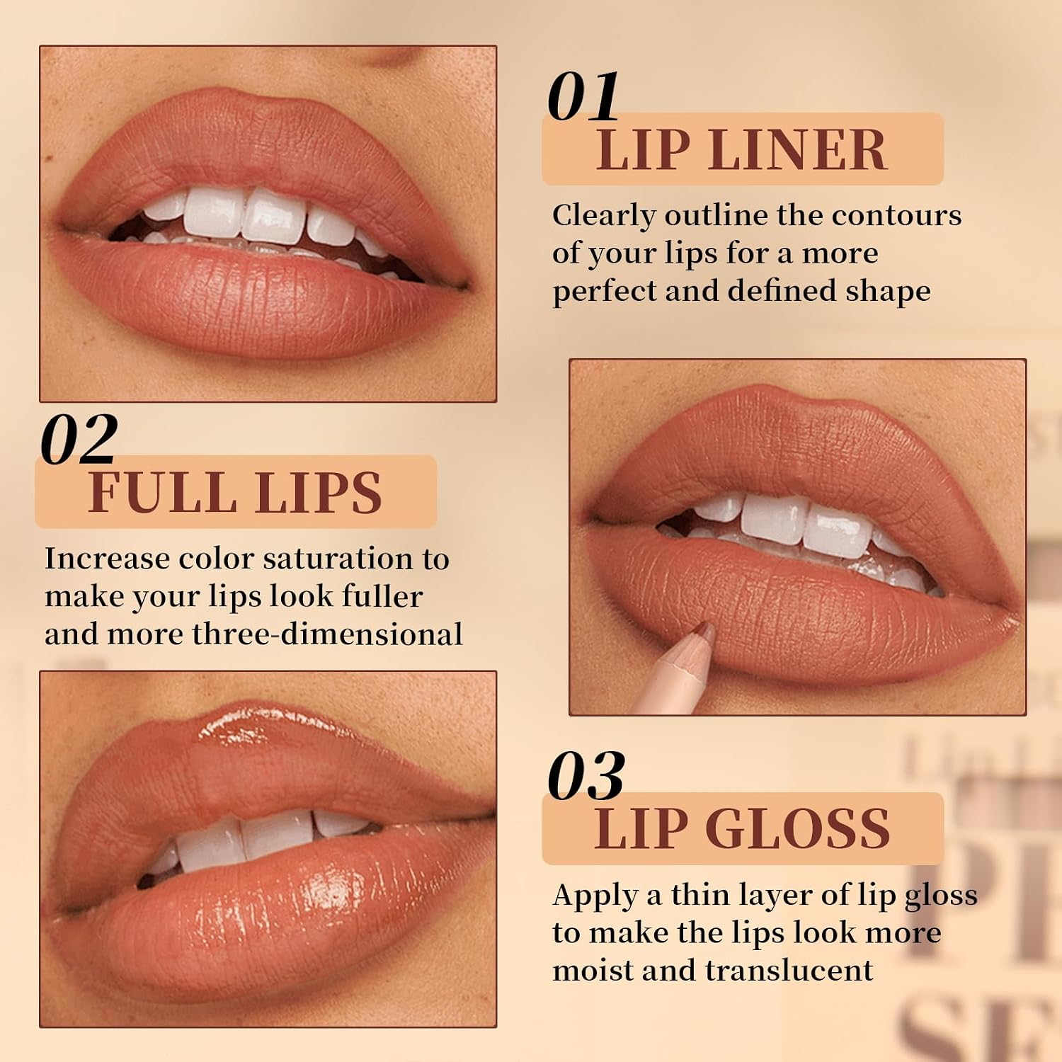 QiBest 7Pcs Matte Liquid Lipstick + 1Pcs Lip Plumper Makeup Set Kit, Pigmented Long Lasting Lip Gloss Set