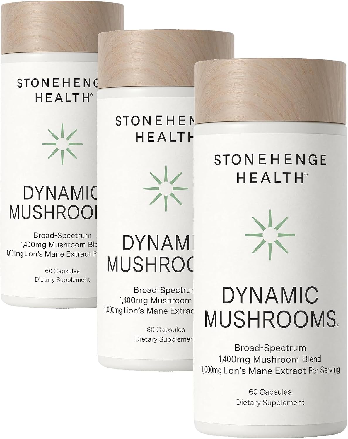 Stonehenge Health Dynamic Mushrooms® | Lions Mane+ Brain, Memory, Focus