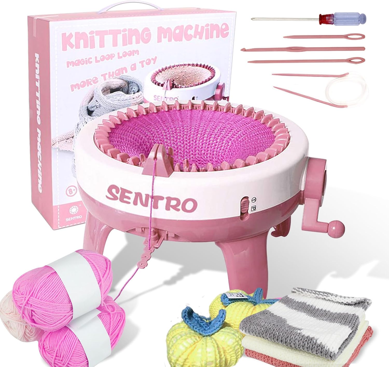 SENTRO Knitting Machine 48 Needles with Row Counter, Crochet Knitting Loom Machine for Beginners