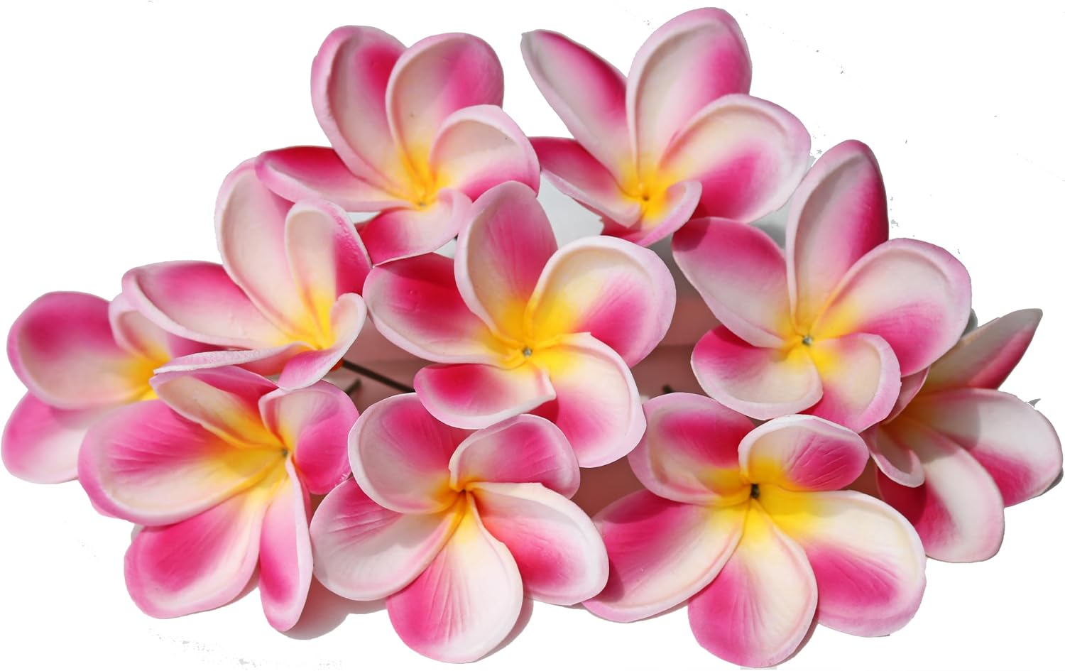 10PCS Artificial Plumeria Flowers with Stem, Apricot | Natural Real Touch,DIY Cake Decoration, Hawaiian Part, Luau Decor, Wedding Bouquets