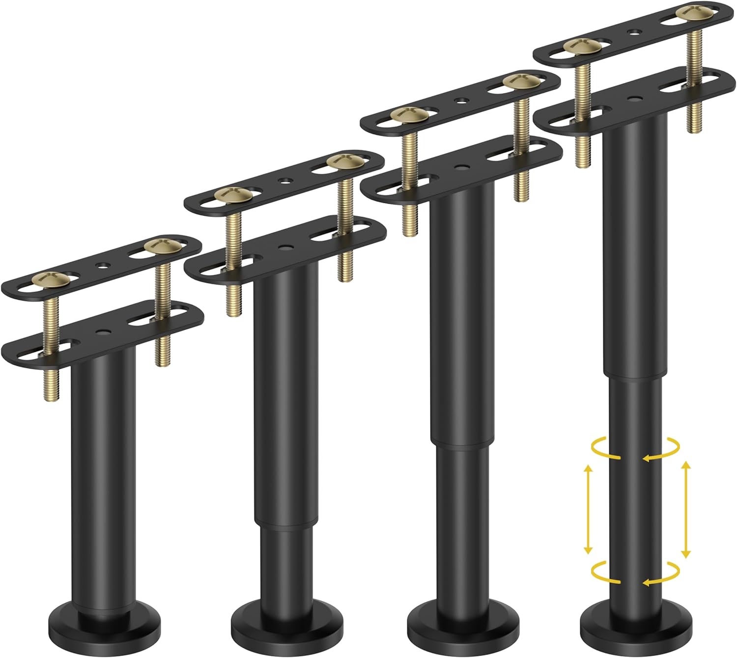 Wlrrcwdttc 4 Pcs Adjustable Height Bed Support Legs 7.08-12.6 inch, Bed Frame Center Support Legs for Bed Frame/Bed Center Slat/Furniture