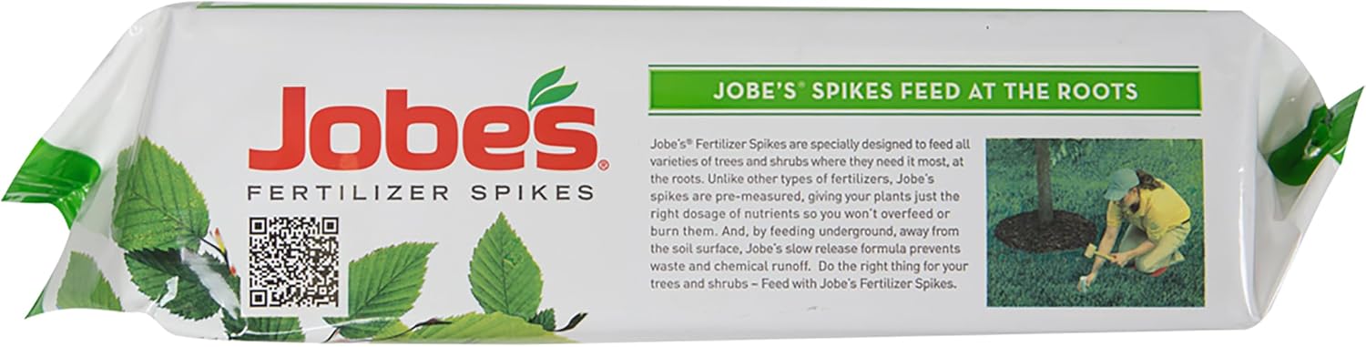Jobe’s Slow Release Tree and Shrub Fertilizer Spikes, Easy Plant Care for Oak, Maple, Dogwood, Boxwood, and Many More Acid Loving Trees and Shrubs, 9 Count