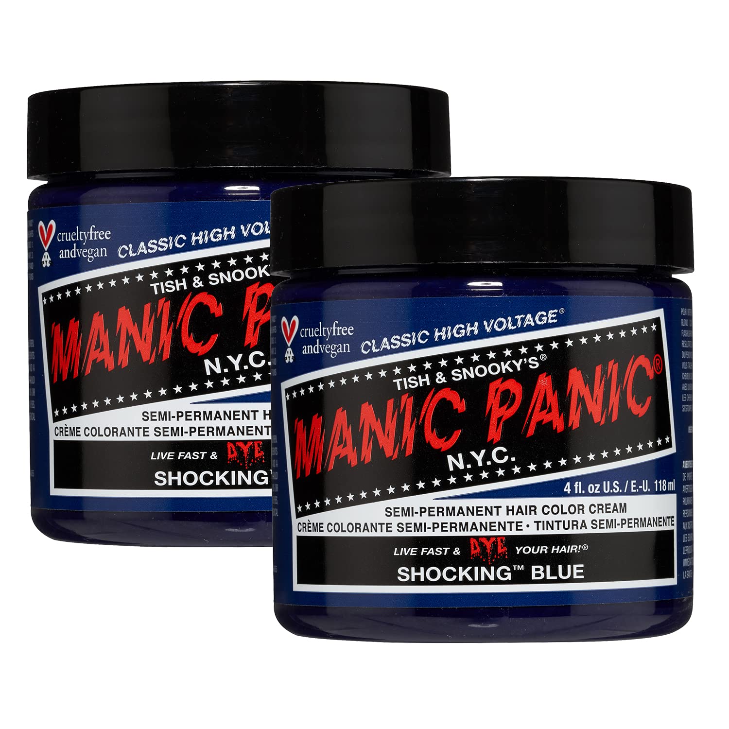 MANIC PANIC Classic Cotton Candy Pink Semi Permanent Hair Color - Bright Pink Hair Dye for Women & Men That Lasts 4-6 Weeks - Vegan, Ammonia & Cruelty-Free - Create & Mix Custom Shades (4oz / 2pk)