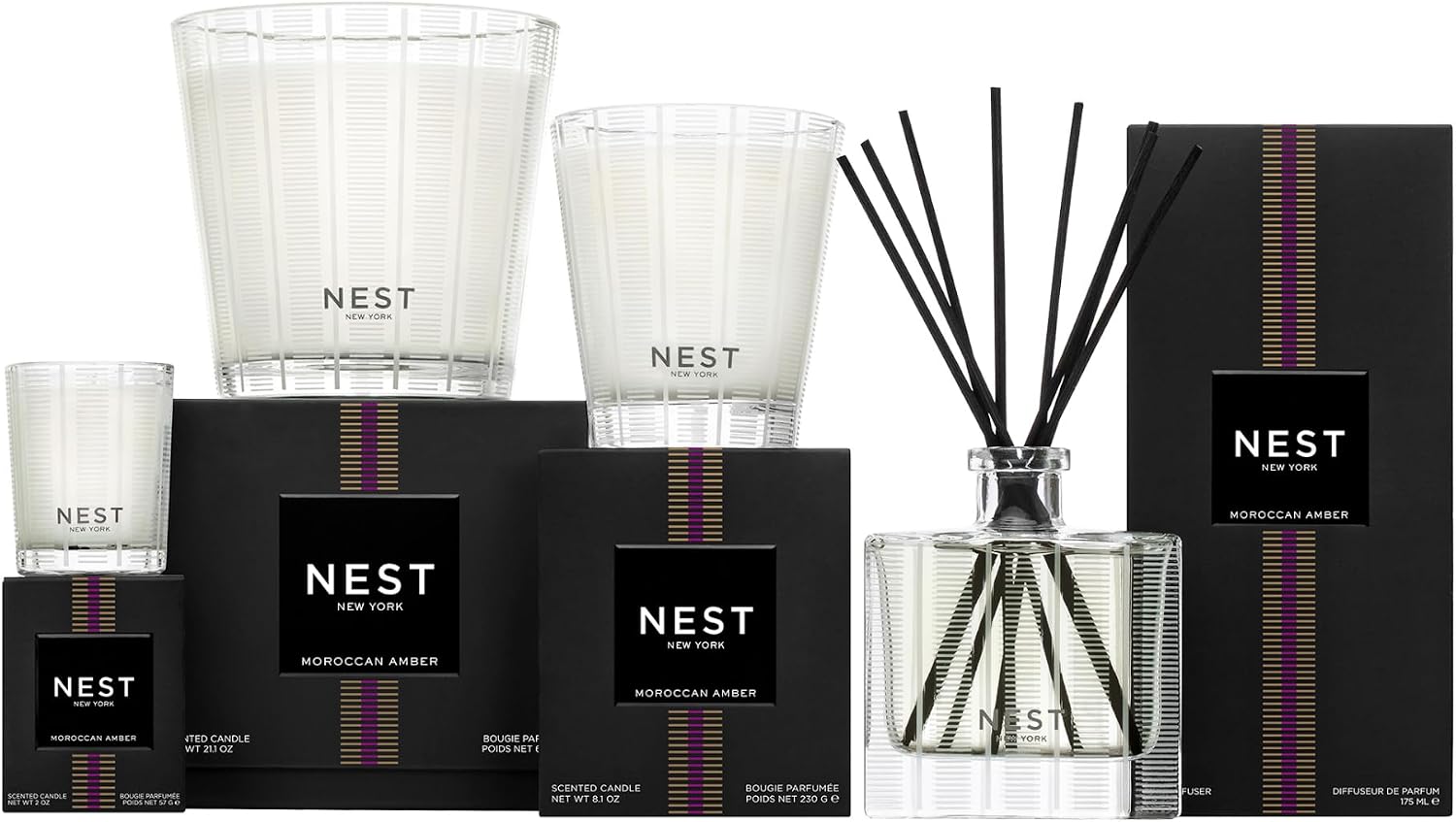 NEST New York Scented Classic Candle, Grapefruit - 8.1 oz - Up to 60-Hour Burn Time - Reusable Glass Vessel