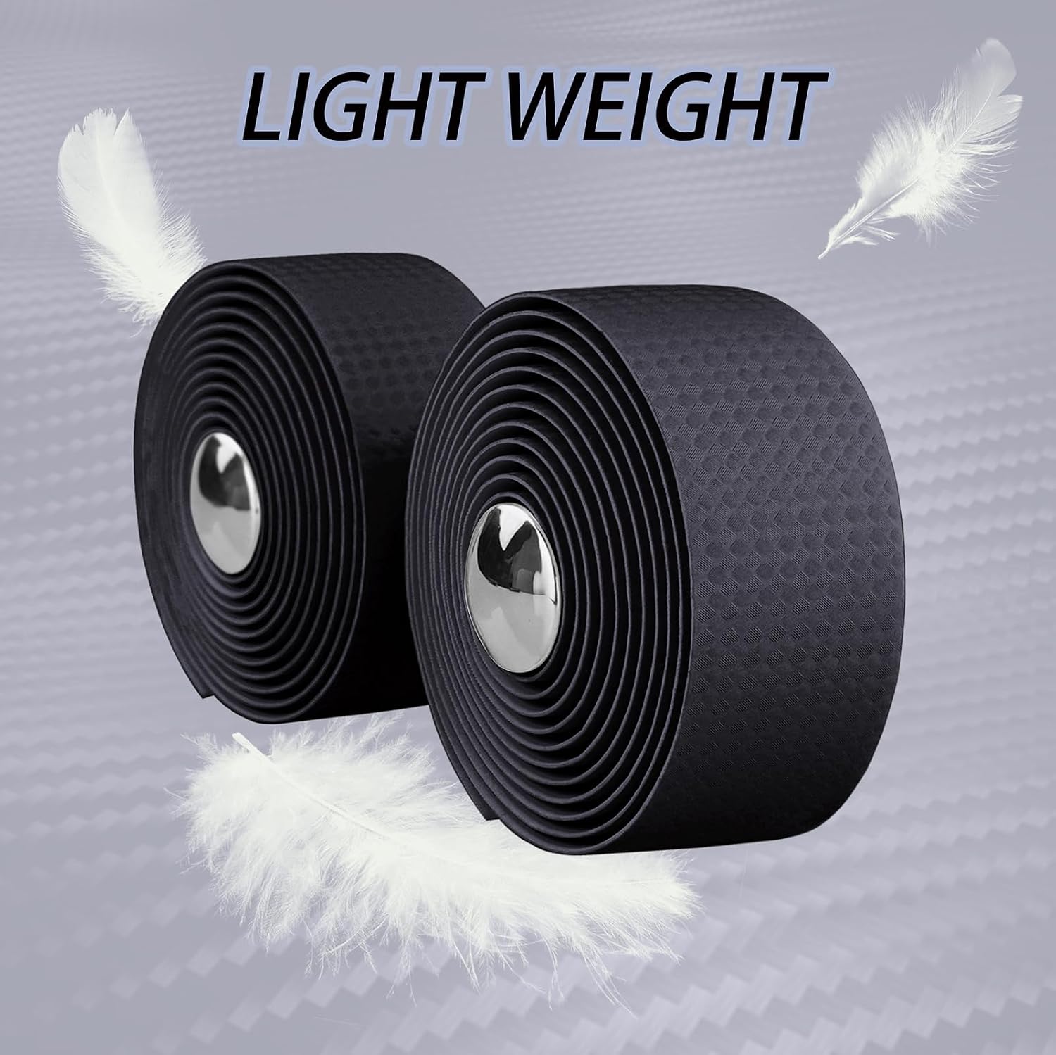 KINGOU Carbon Fiber PU Leather Road Bike Handlebar Tape Bar Tapes - 2PCS Per Set