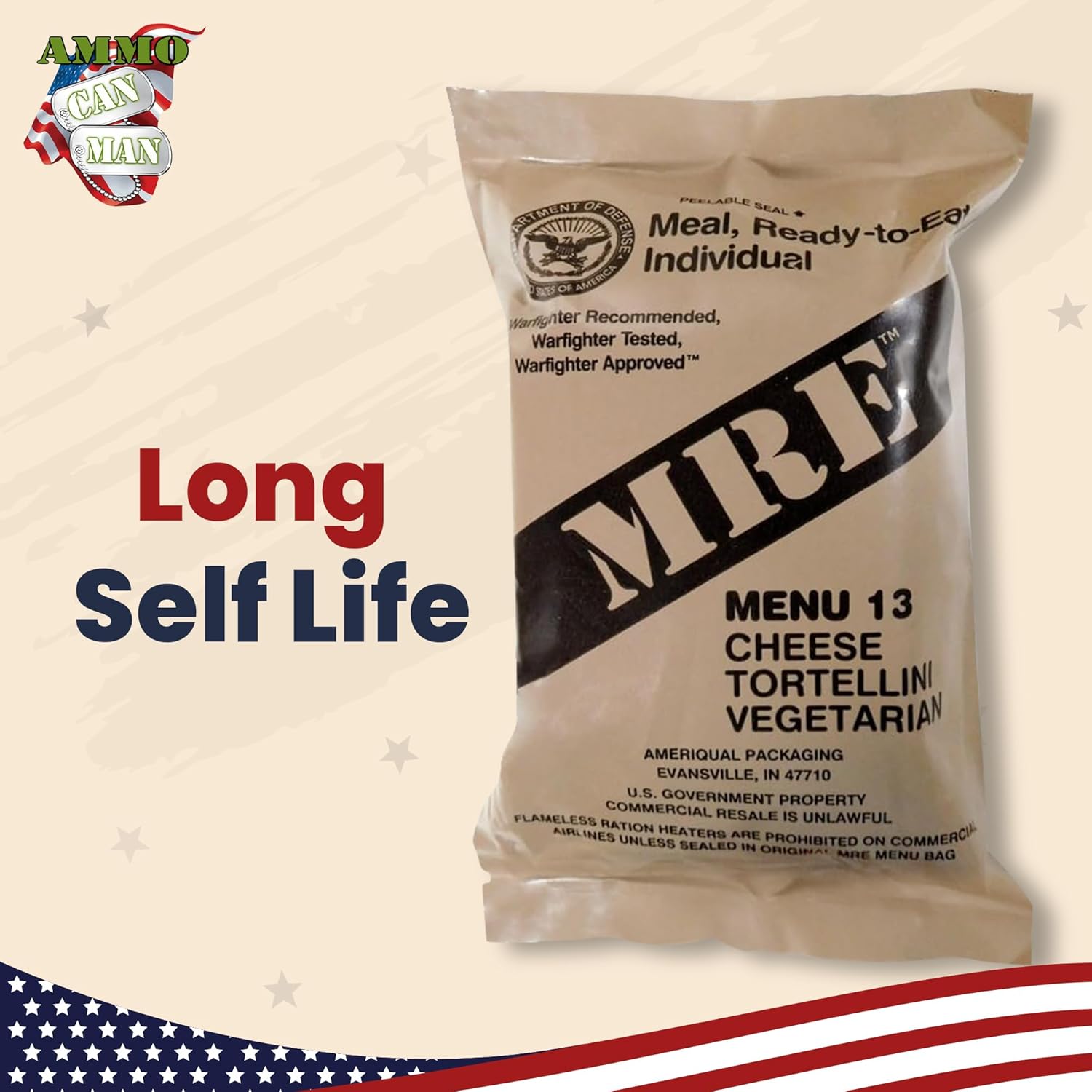 MRE Box B - Genuine Military Surplus - Menus 13-24 | MRE Box B - Genuine US Military Surplus - Menus 13-24 - Ready to Eat Emergency Meals
