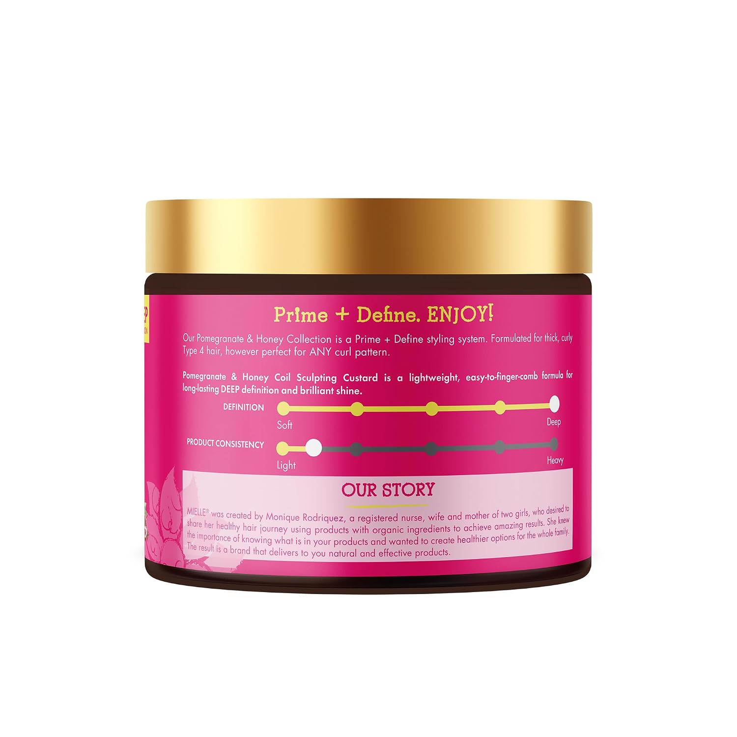 Mielle Organics Pomegranate & Honey Curl Cream - Coil Sculpting Custard for Type 4 Hair - Hydrates, Controls Frizz, Conditions & Adds Shine,12 Fl Oz