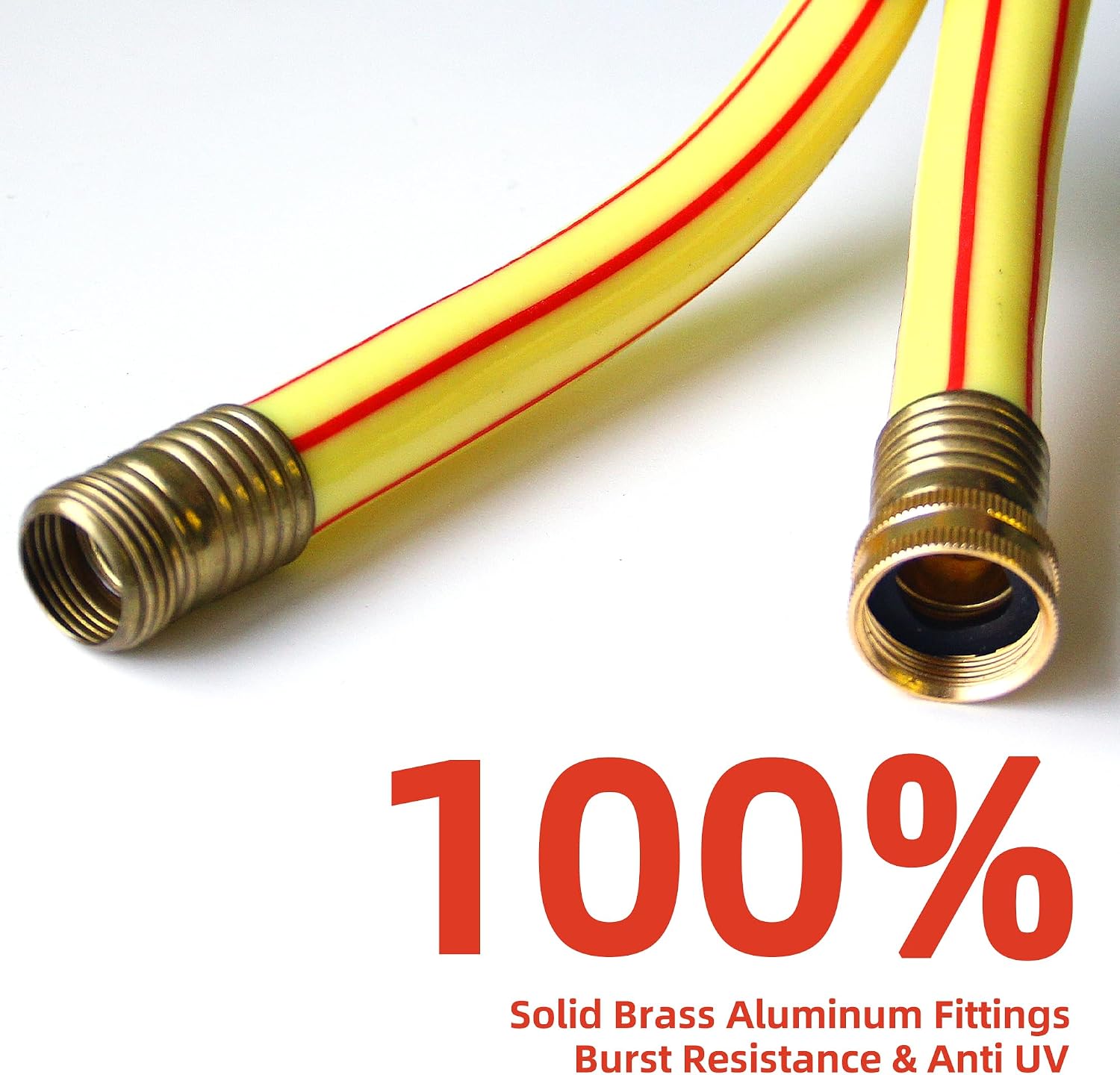 Lead-in Yellow Short Garden Hose 3/4 in. x 5 ft. -No Kink, Leak Free, Flexible, Male to Female Fittings -Heavy Duty Lightweight PVC Water Hose -150PSI Work & 500PSI Burst, for Reel Cart & Outdoor Use
