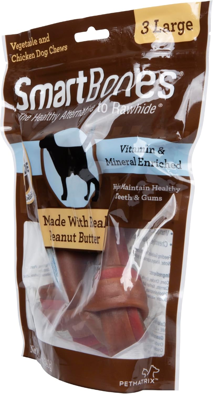 SmartBones Large Chews, Treat Your Dog to a Rawhide-Free Chew Made with Real Meat and Vegetables | With With Real Chicken, Easy To Digest Chew, Vitamin & Mineral Enriched, Helps Maintain Healthy Teeth, For Large Dogs