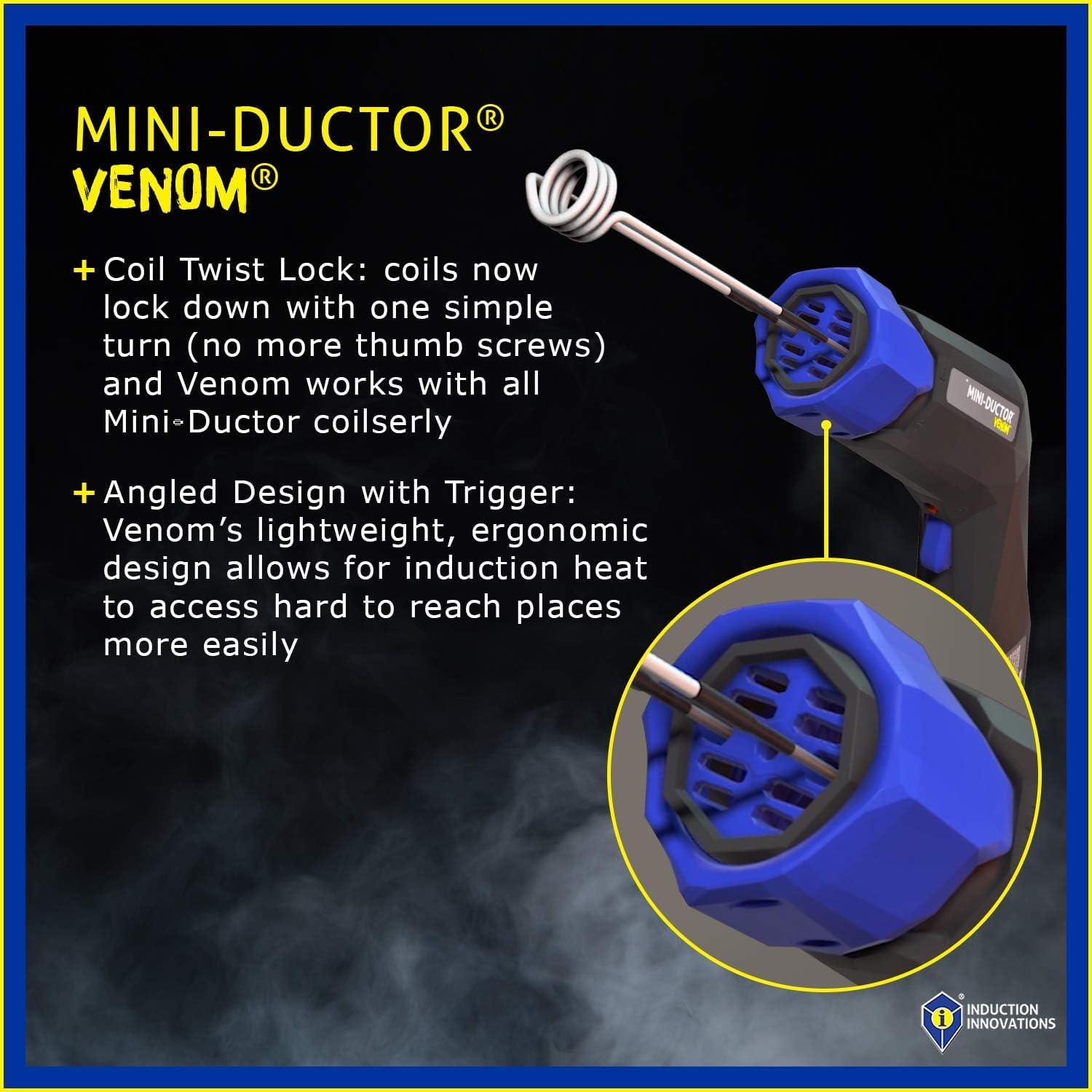 Induction Innovations Mini-Ductor Venom Heater, 3 Coils, Carrier Case | Includes 3 induction coils, Carrying case, Instruction manual