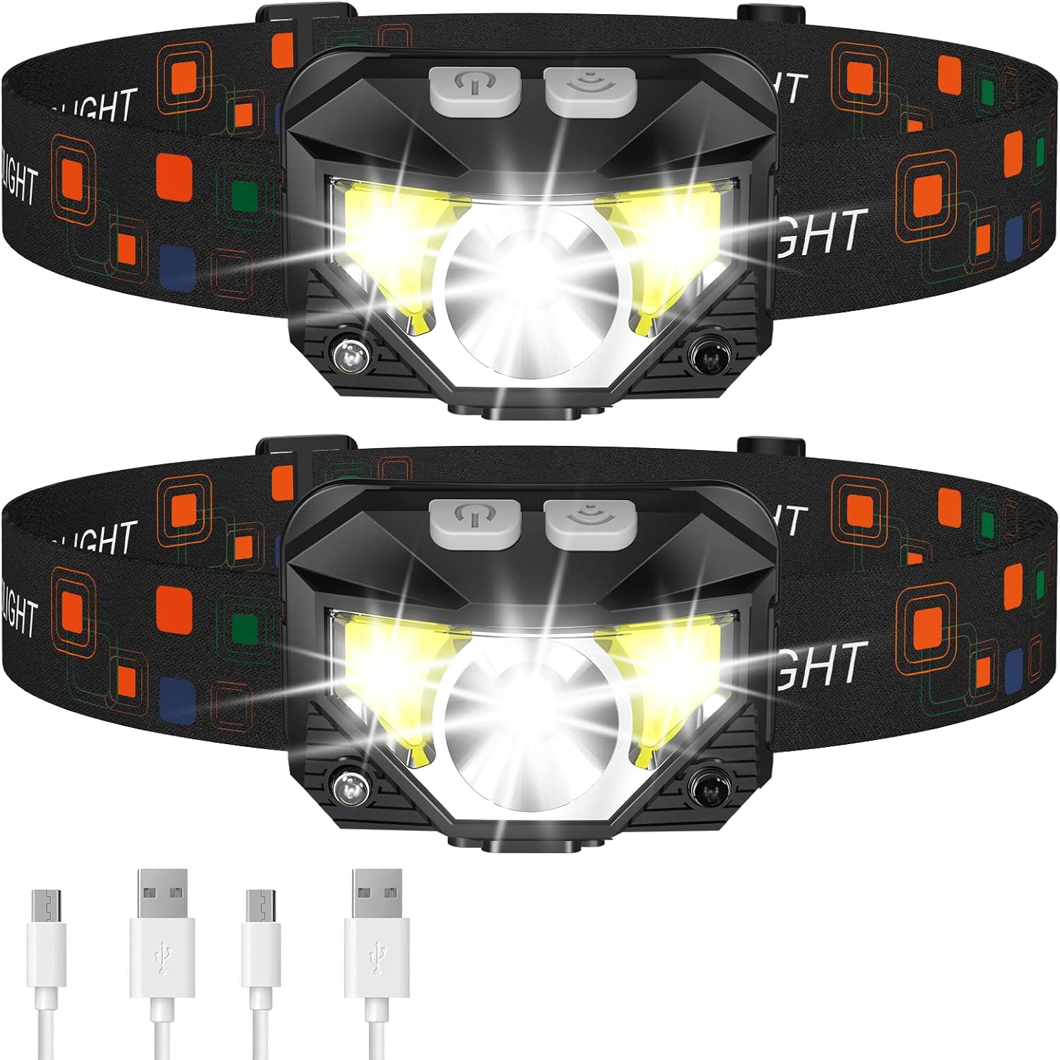 LHKNL Headlamp Flashlight, Lumen Bright Head Lamps LED Rechargeable Camping