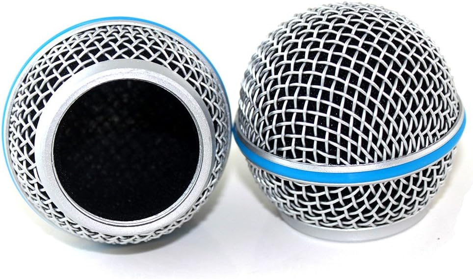 Weymic Replacement Blue Steel Mesh Microphone Grill Head for Shure Sm58 Wireless Microphone and Wired Mics