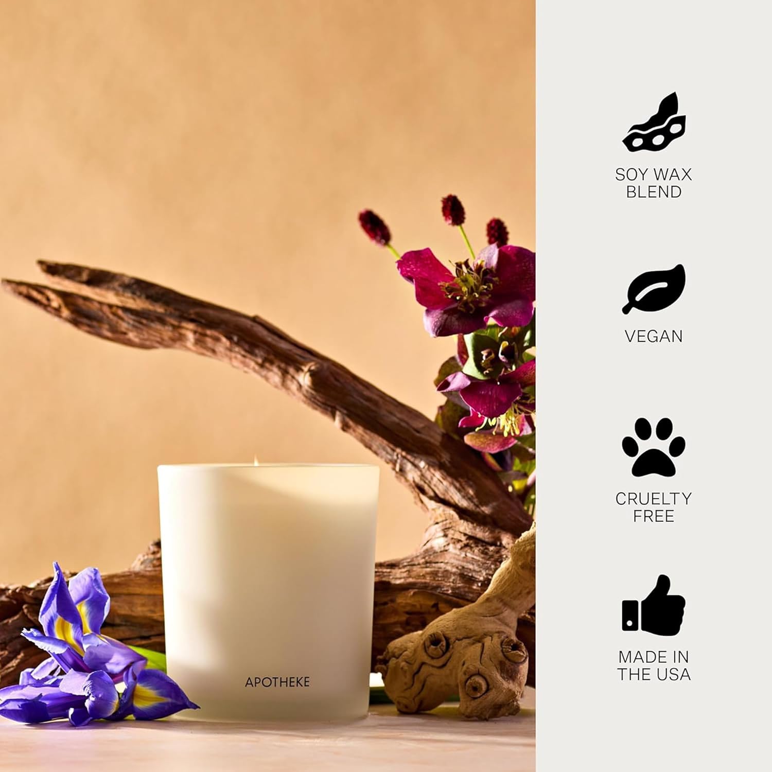 Apotheke Signature Scented Candles for Home, Canvas - 10.5 Oz | Long-Lasting Non-Toxic Soy Wax Jar Candle with Essential Oils, Large - Luxury Gift for Women & Men