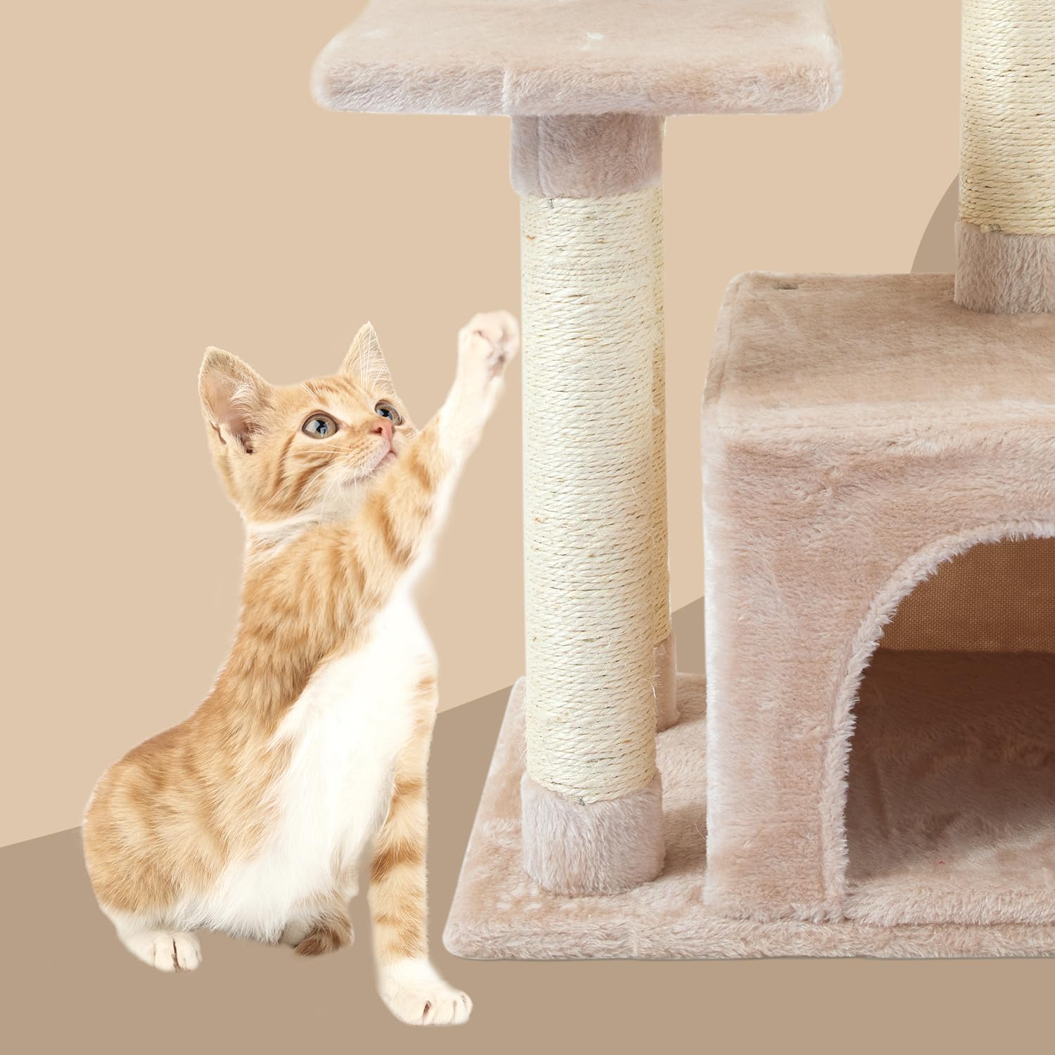 Cute Cat Tree Kitten Cat Tower Condo Cat Furniture Sisal Scratching Posts G