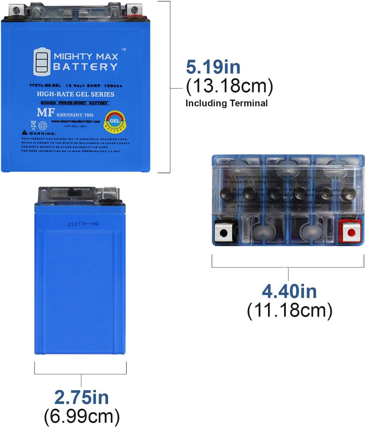 Mighty Max Battery YTX4L-BS GEL - 12 Volt 3 AH, GEL Type, 50 CCA, Rechargeable Maintenance Free SLA AGM Motorcycle Battery