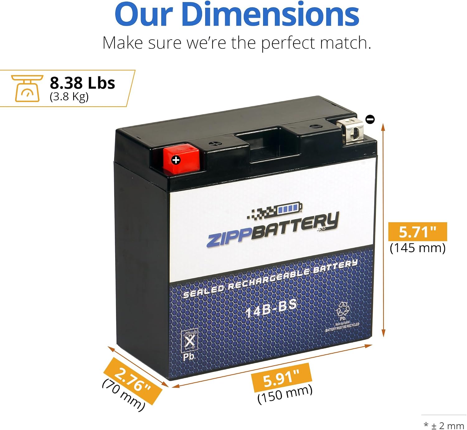ZIPPBATTERY YTX30L-BS 12V 385 CCA AGM – Maintenance-Free 30Ah Battery for Harley, ATV, UTV, Jet Ski – T3 Nut & Bolt Terminal – Fits Harley Road King, Polaris Sportsman 850, Can-Am Outlander