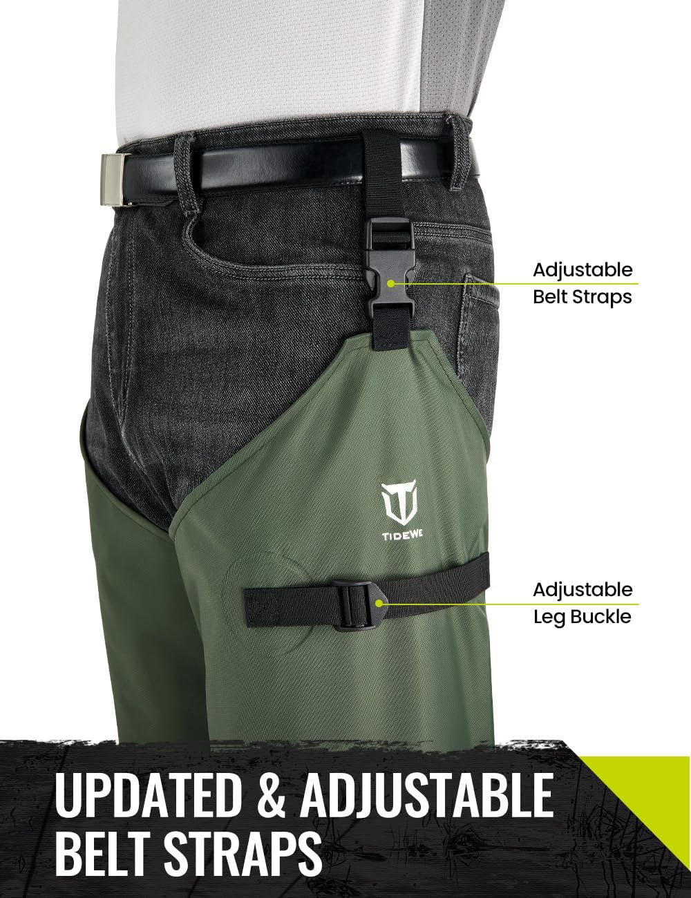TIDEWE Fishing Hip Waders, Lightweight Hip Boots for Men Women | Waterproof 420D 2-Ply Nylon/PVC, Hunting Bootfoot Waders, Boot Hanger Included