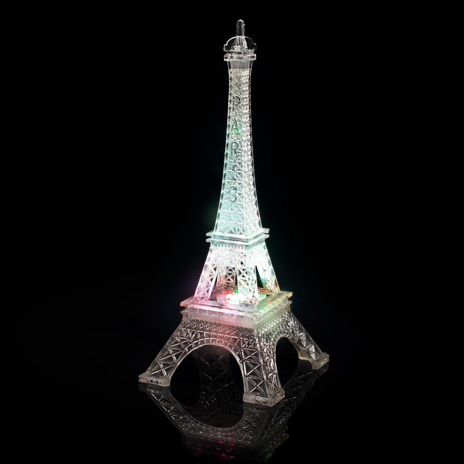Anderson's Eiffel Tower Centerpiece with Color-Changing LED Lights, 10 inches, Battery-Operated Paris Theme Decoration