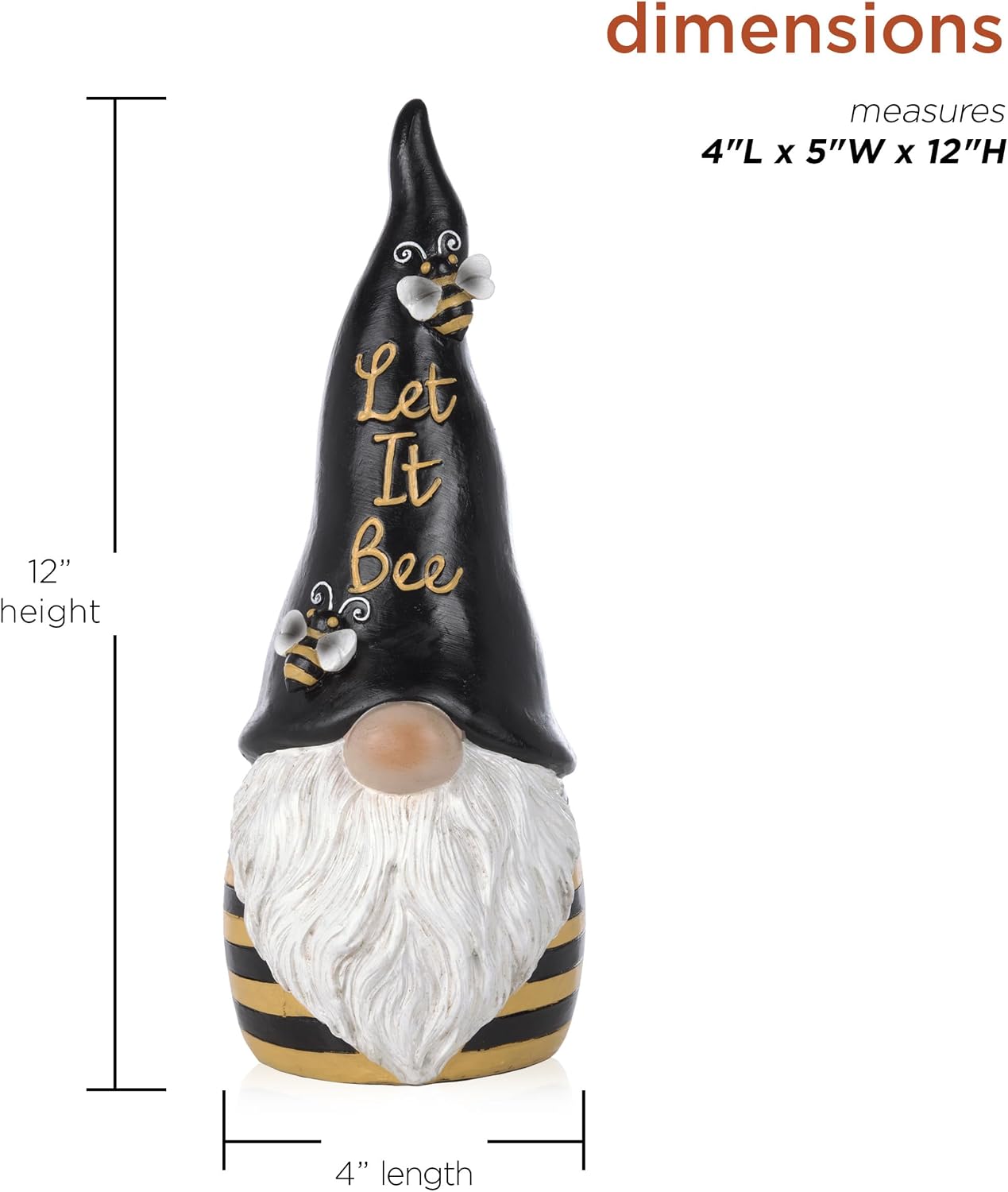 Alpine Corporation 12" Tall Traditional Outdoor Garden Gnome Yard Statue Decoration