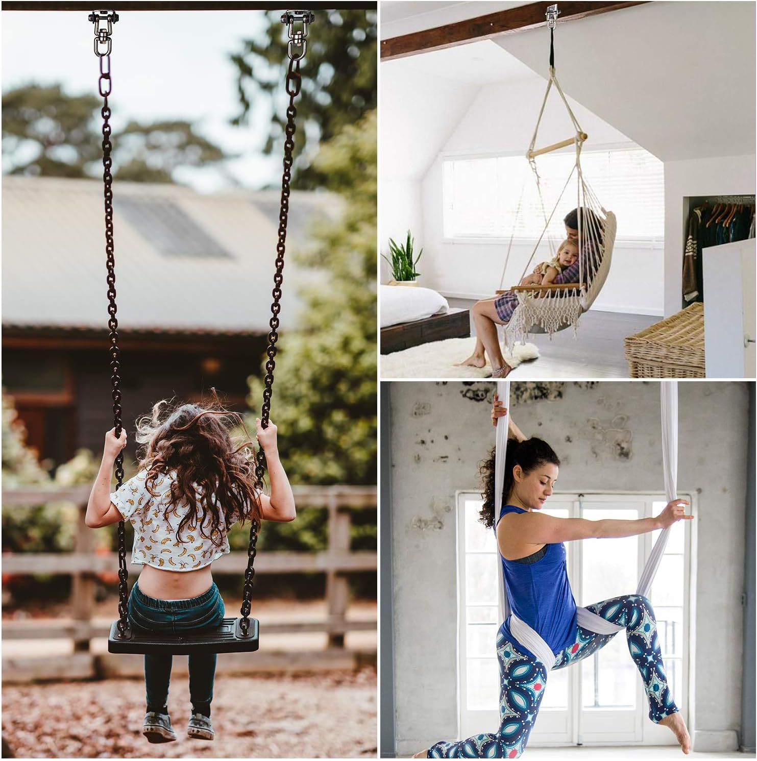 Heavy Duty Swing Hangers for Wooden Sets 2000 LB Capacity Hammock Hanger 360 Swivel Stainless Steel Swing Hardware Accessories 2 Packs for Porch