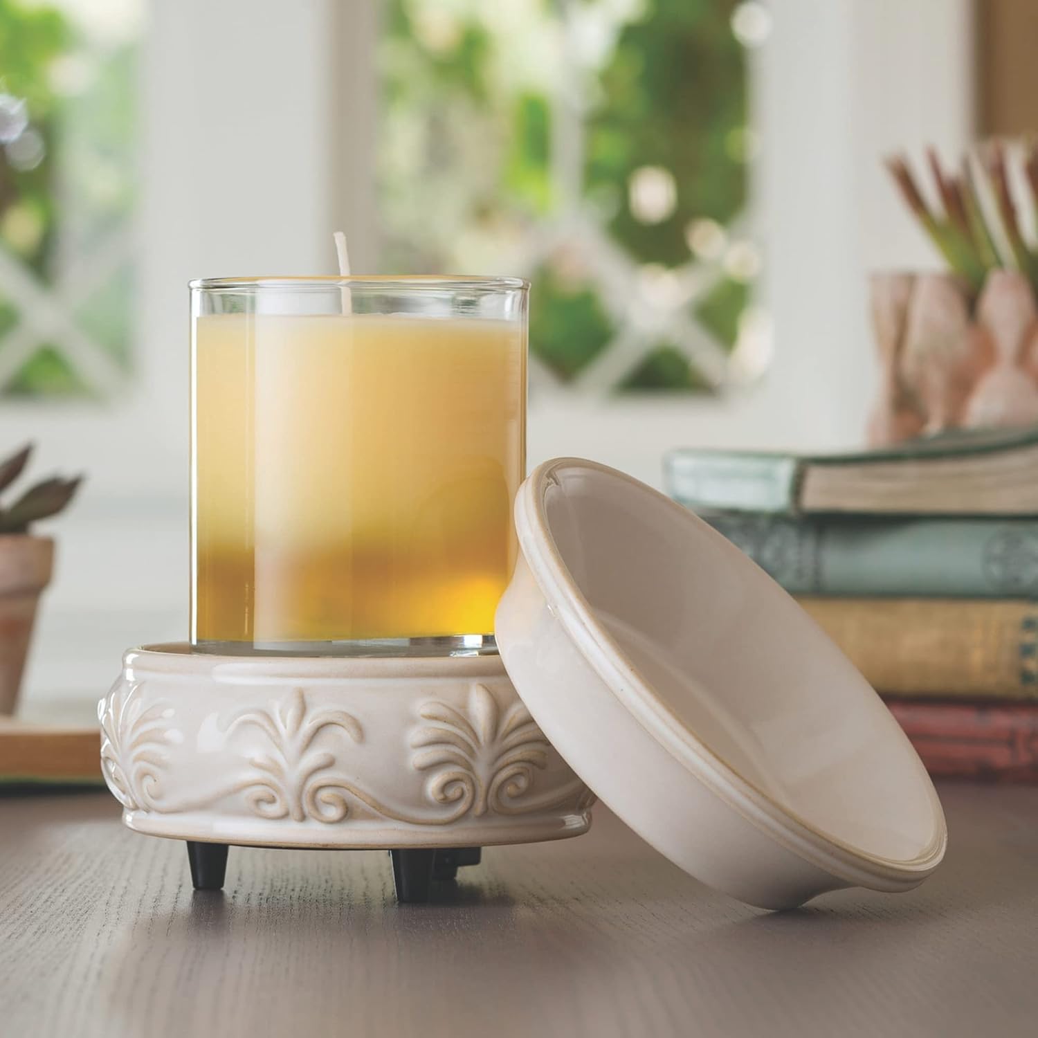 Candle Warmers ETC 2-in-1 Candle and Fragrance Warmer for Warming Scented Candles or Wax Melts and Tarts with to Freshen Room, Midas