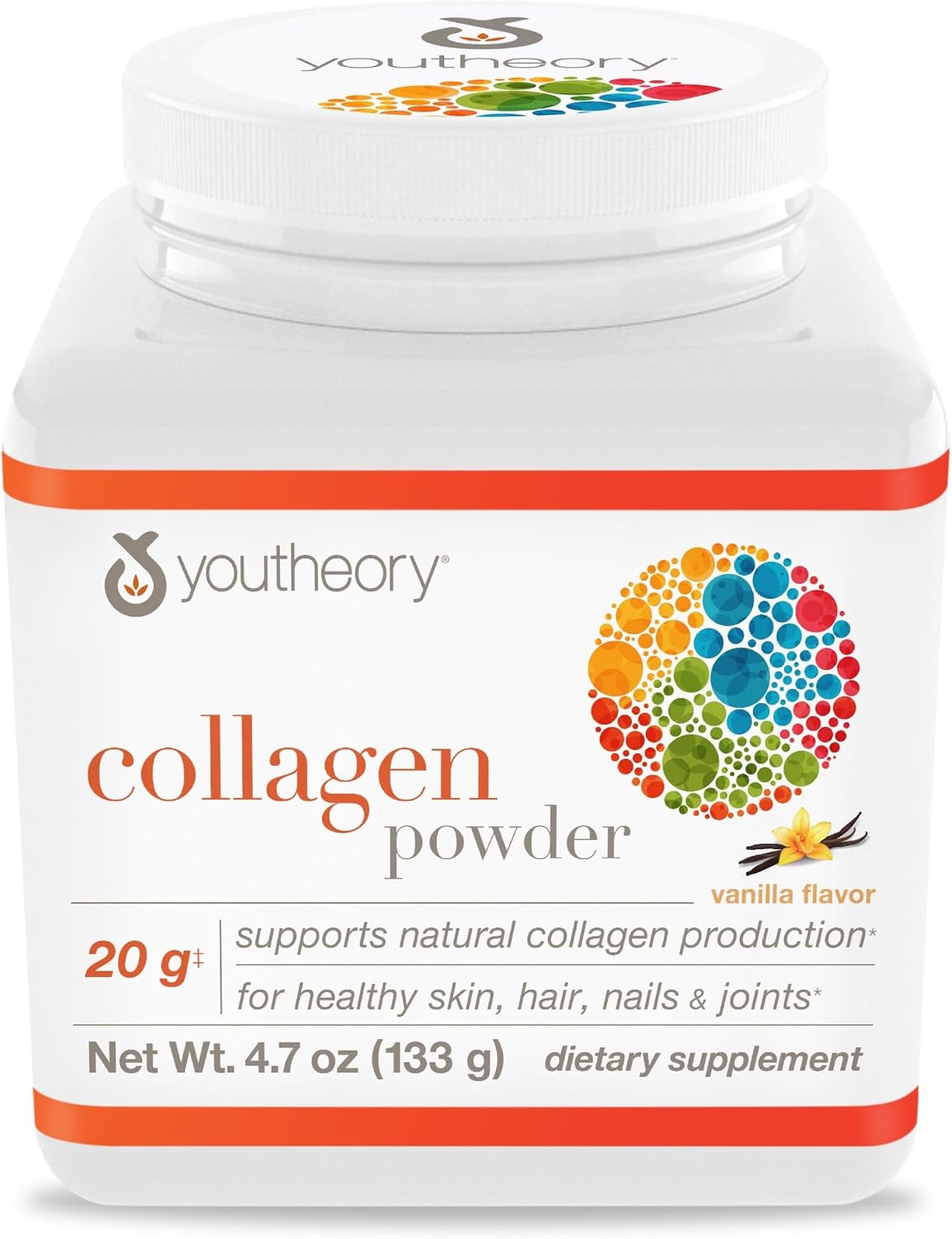 Youtheory Collagen Powder, 20g, Unflavored, 10 oz, 12-Day Supply