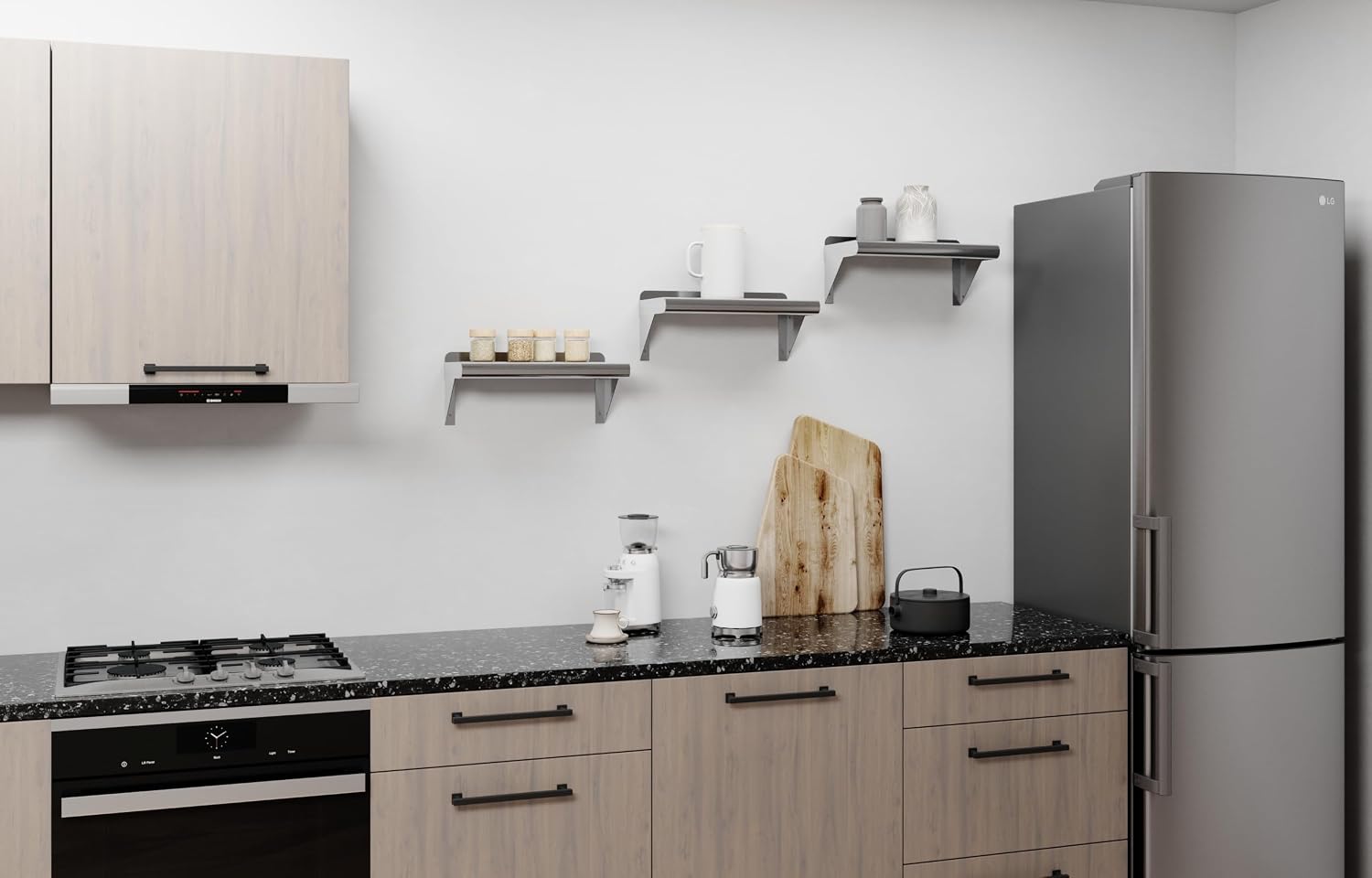 AmGood 24" Long X 18" Deep Stainless Steel Wall Shelf | NSF Certified | Appliance & Equipment Metal Shelving | Kitchen, Restaurant, Garage, Laundry, Utility Room