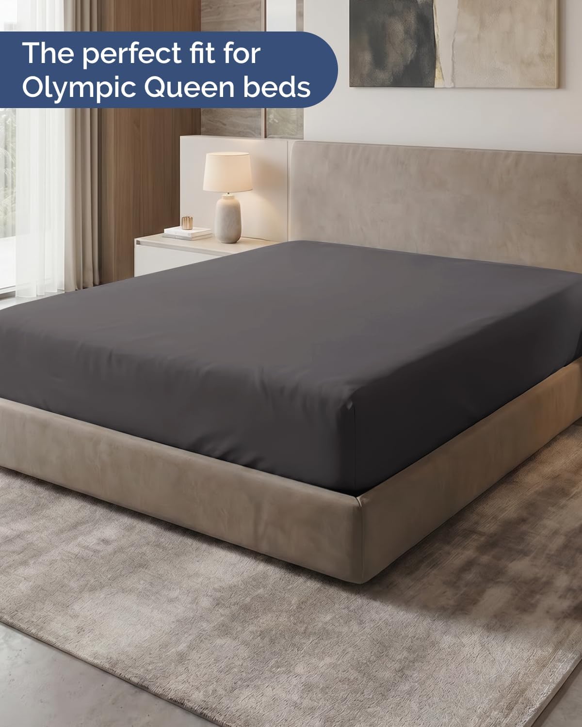 Fitted Hospital Bed Sheet - Hospital Bed Sheets for Home Use - Dark Grey | Ultra-Soft Brushed Microfiber Bedding with 16 Inch Deep Pockets, Extra Long 36 x 84 Fit, Breathable, Cooling and Wrinkle Free