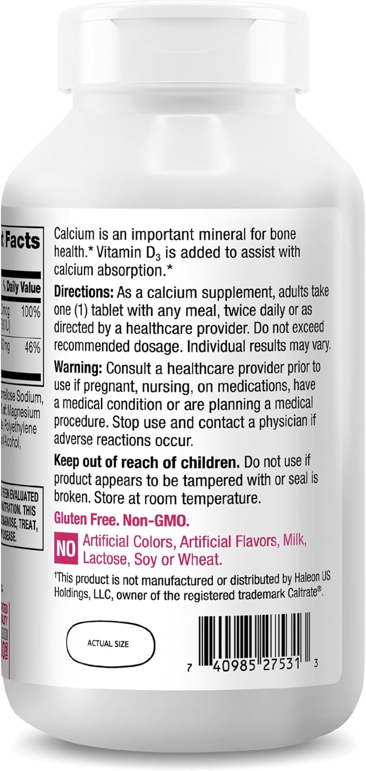 21st Century Calcium Plus D Supplement Tablet, 600 mg, 400 Count