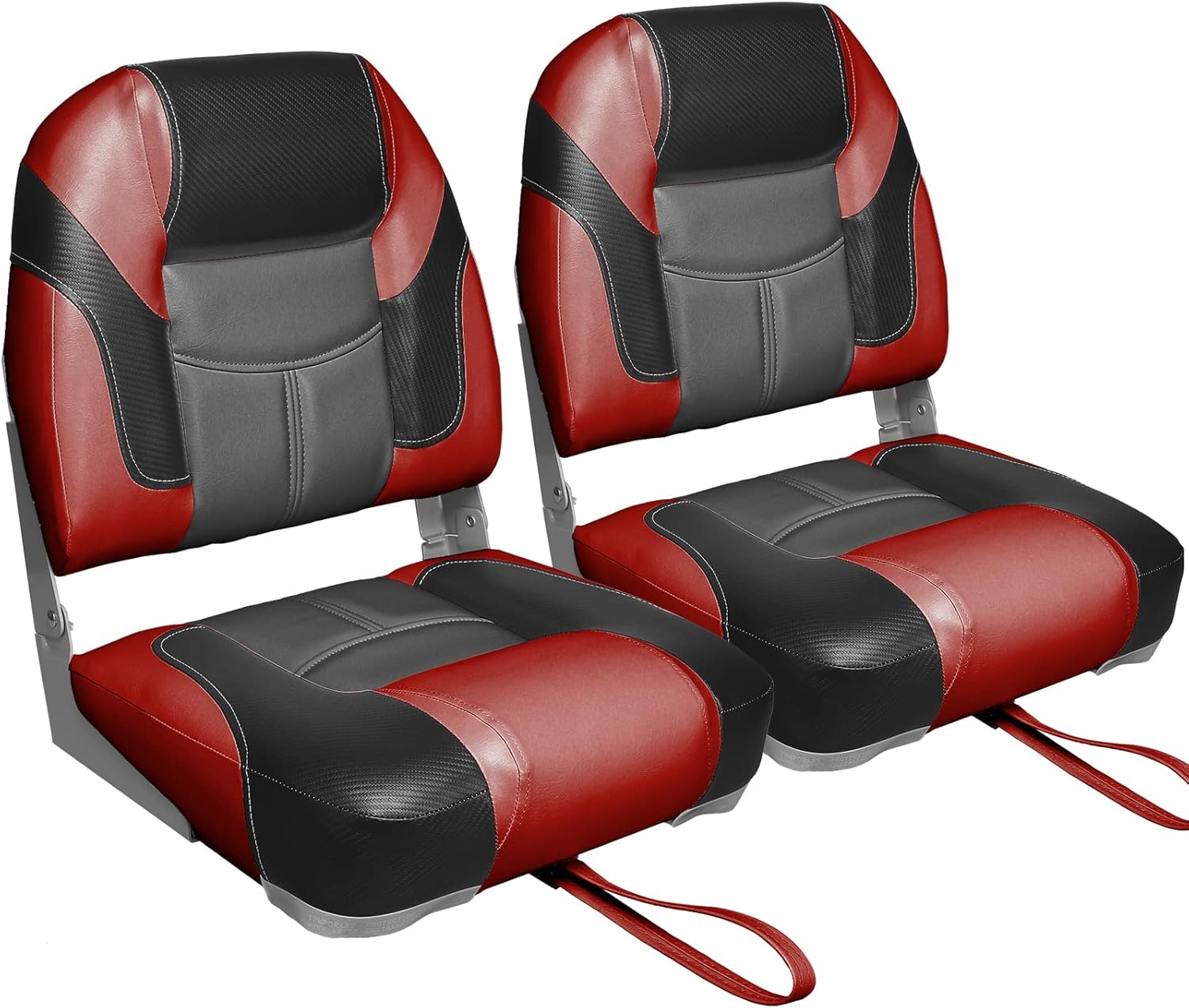 Leader Accessories Low/High Back Folding Fishing Marine Boat Seat 2 Pack
