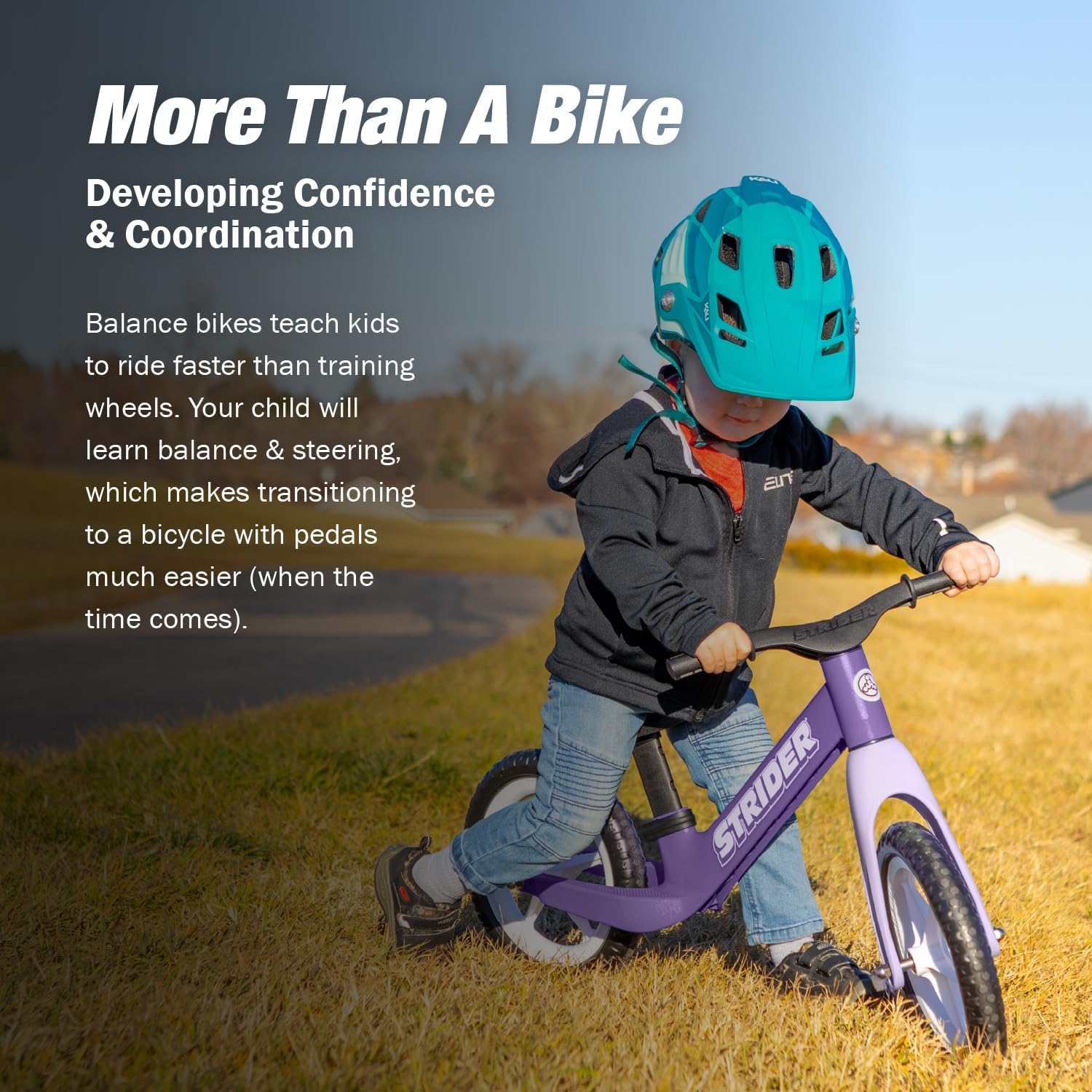 Strider 12 Comp, No Pedal Balance Bike for Kids Ages 1–3 Years | No-Pedal Composite Bike, Adjustable Seat, Lightweight Frame, Easy Assembly, Durable All-Weather Plastic, Never Flat Tires