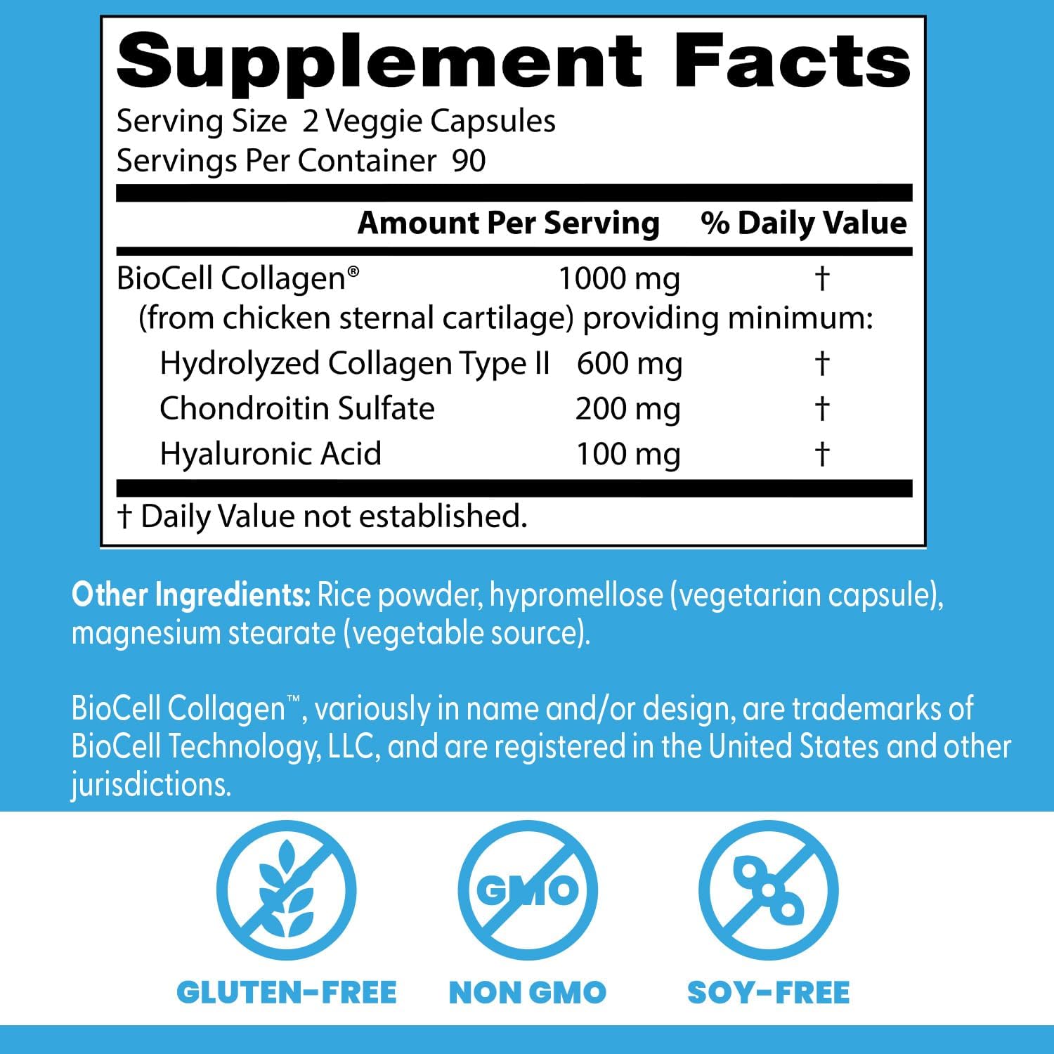 Doctor's Best Hyaluronic Acid with Chondroitin Sulfate, Featuring BioCell Collagen, Non-GMO, Gluten Free, Soy Free, Joint Support, 180 Count (Pack of 1)
