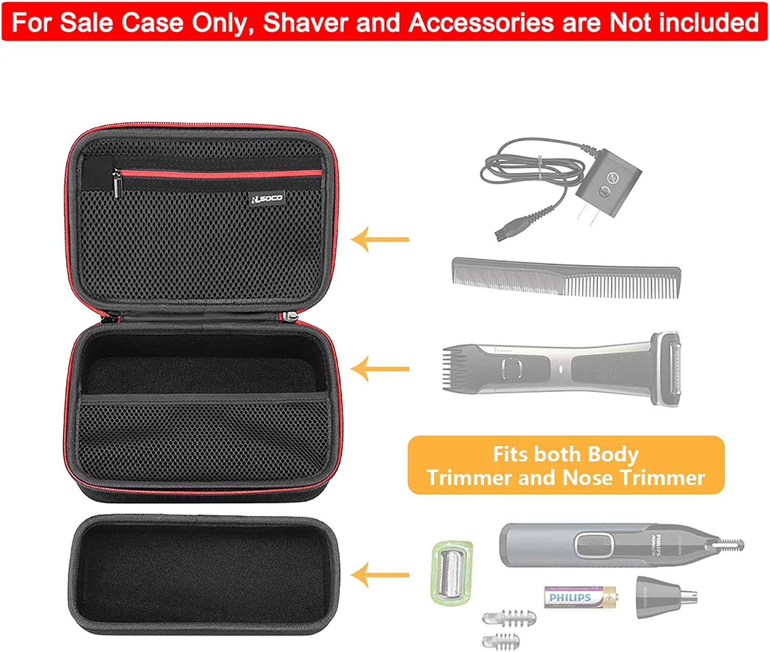 RLSOCO Hard Case for Philips Norelco Body Groomer 5000/7000/9000 Series