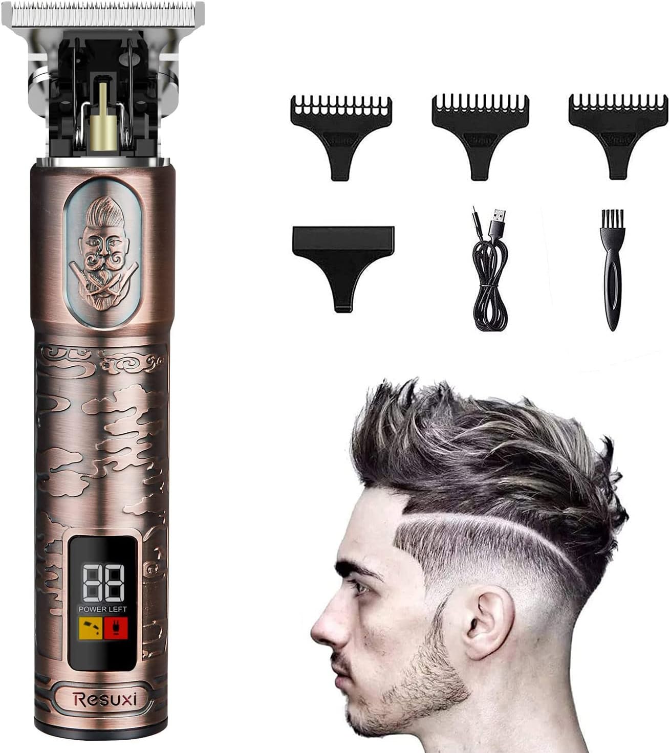 Suttik Hair Clippers for Men, Professional Hair & Beard Trimmer for Men, Mustache Trimmer T-Blade Hair Liner Edgers
