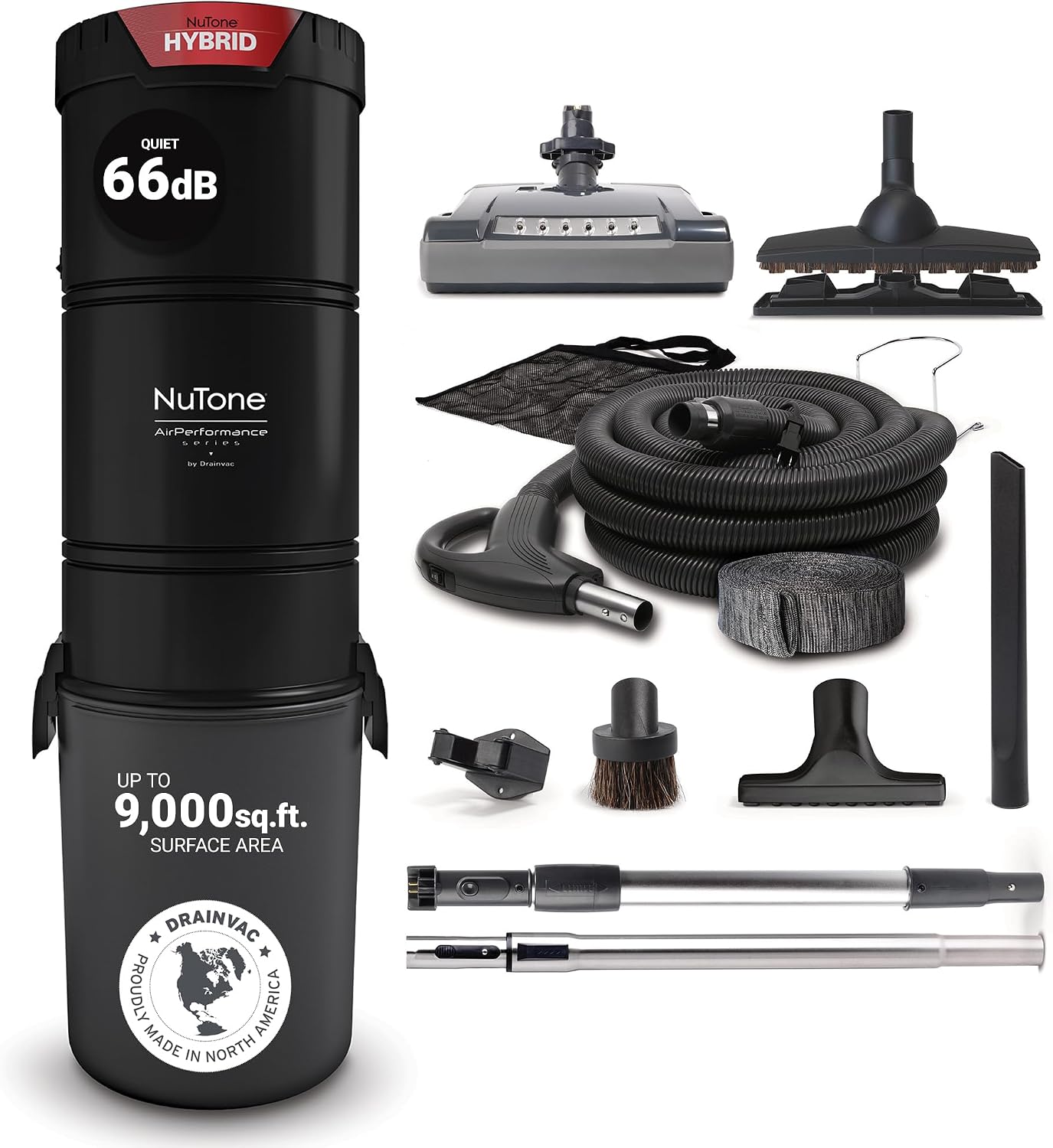 Drainvac Broan-nutone 550 Air watts Residential Central Vacuum System - Anti-Vibration, Powerful Suction