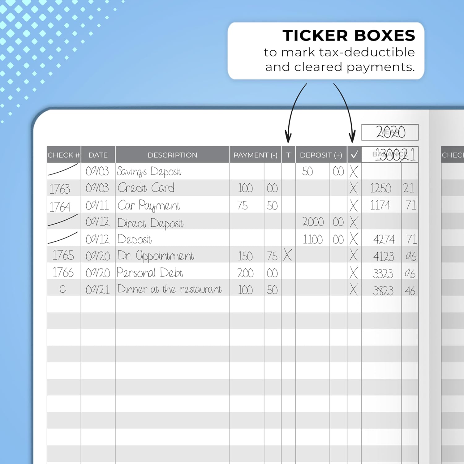 Clever Fox Check Register Book, Checkbook Ledger, 5.8x8.3 Purple