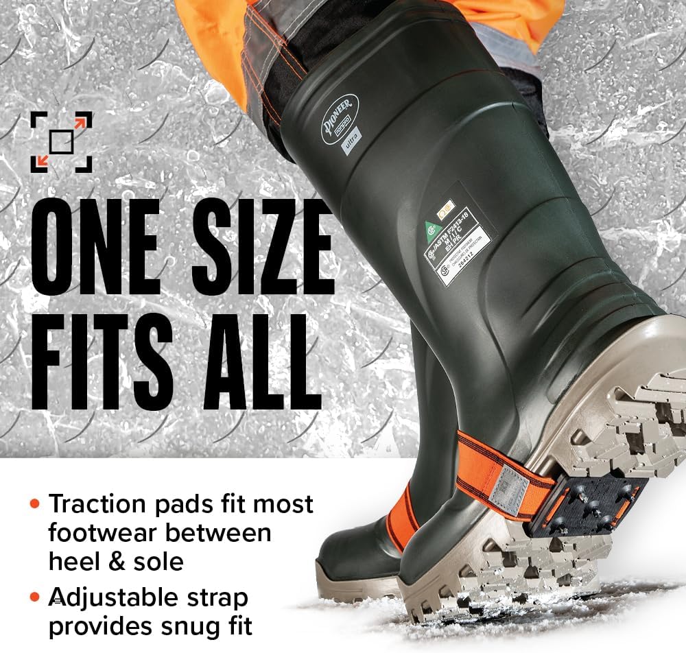 K1 Mid-Sole Ice Cleats for Men & Women - Rotatable Traction Aids For Winter Snow - Hi Vis - Low Profile