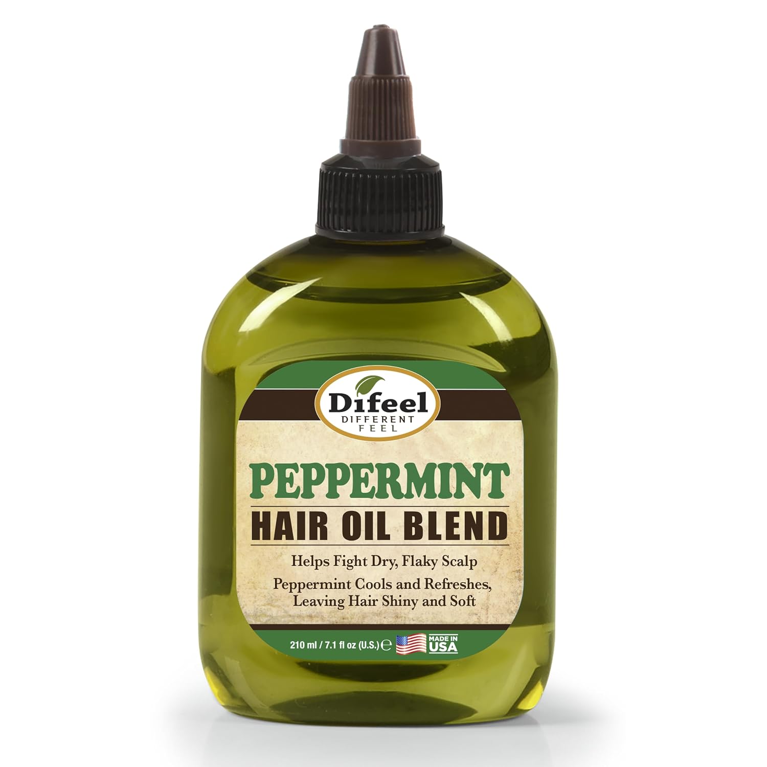 Difeel Peppermint Hair Oil Blend 7.1 Ounce - For Dry & Flaky Scalp, Cools & Refreshes Hair, Leaves Hair Shiny & Soft