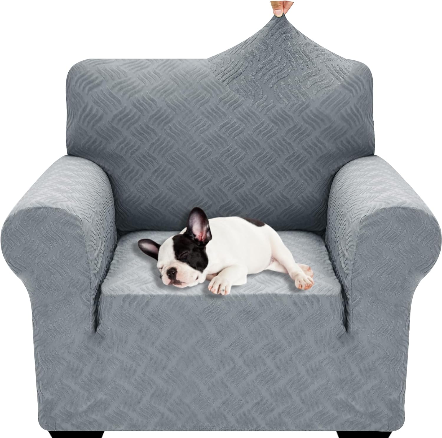 YEMYHOM Couch Cover Latest Jacquard Design High Stretch Sofa Covers for 2 Cushion Couch
